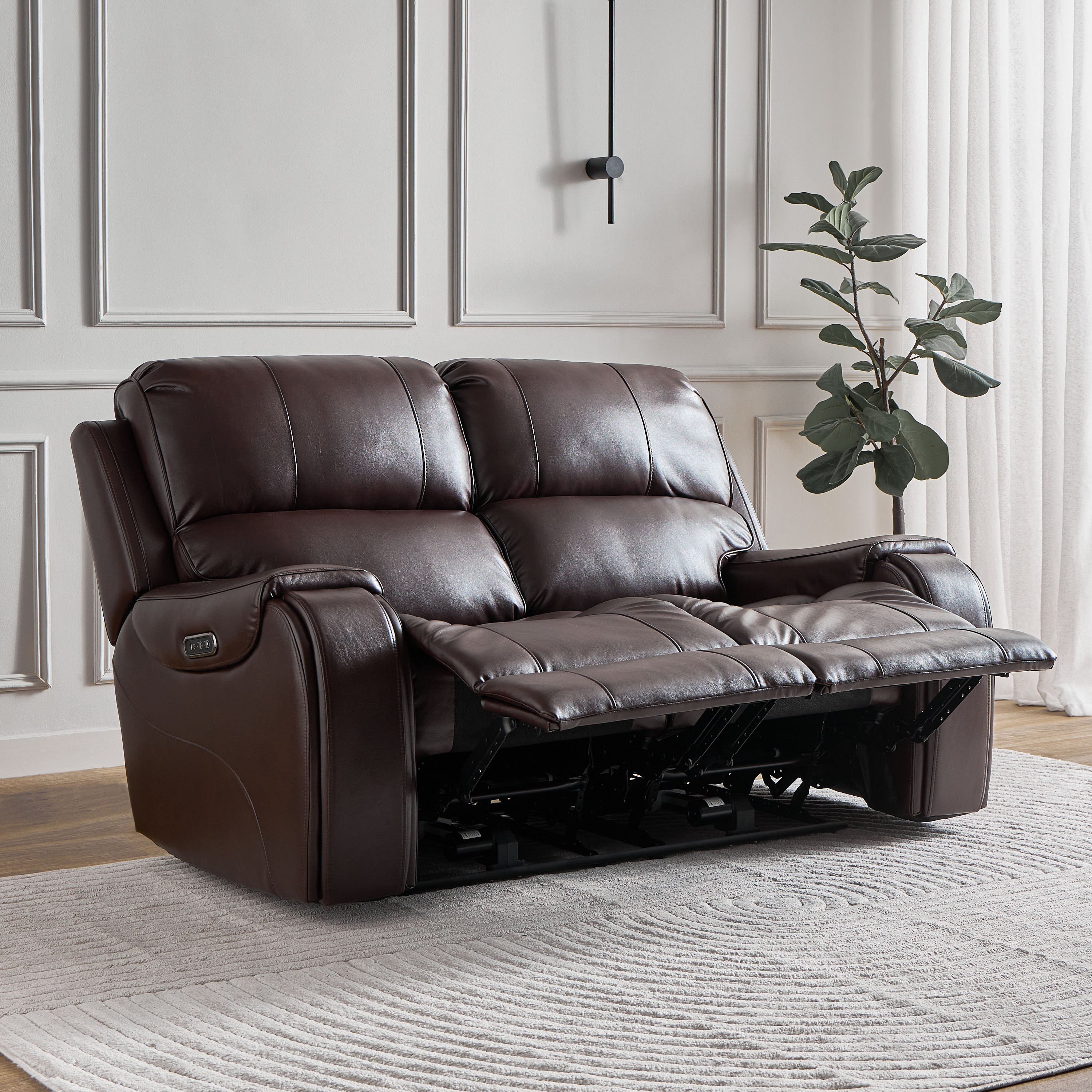 Brantford Dual Electric Power 2-Seater Faux Leather Recliner with Headrest-hbxfurniture-sofasandarmchairs-reclinersofas-image-9