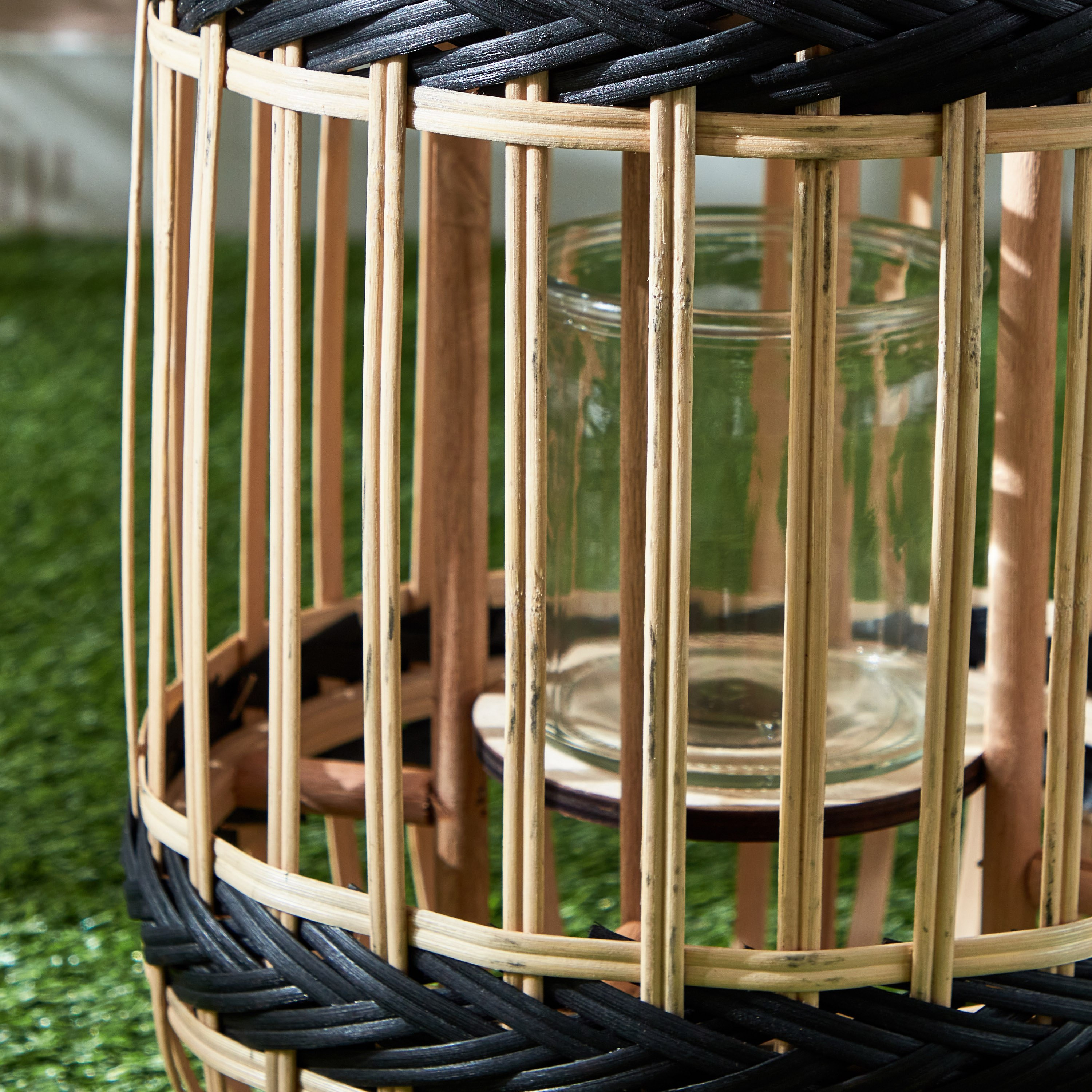 Vera-Deckar Bamboo Lantern with Glass Votive - 26x41x54 cm-hbxdecorandfurnishings-homeaccessories-lanterns-image-4