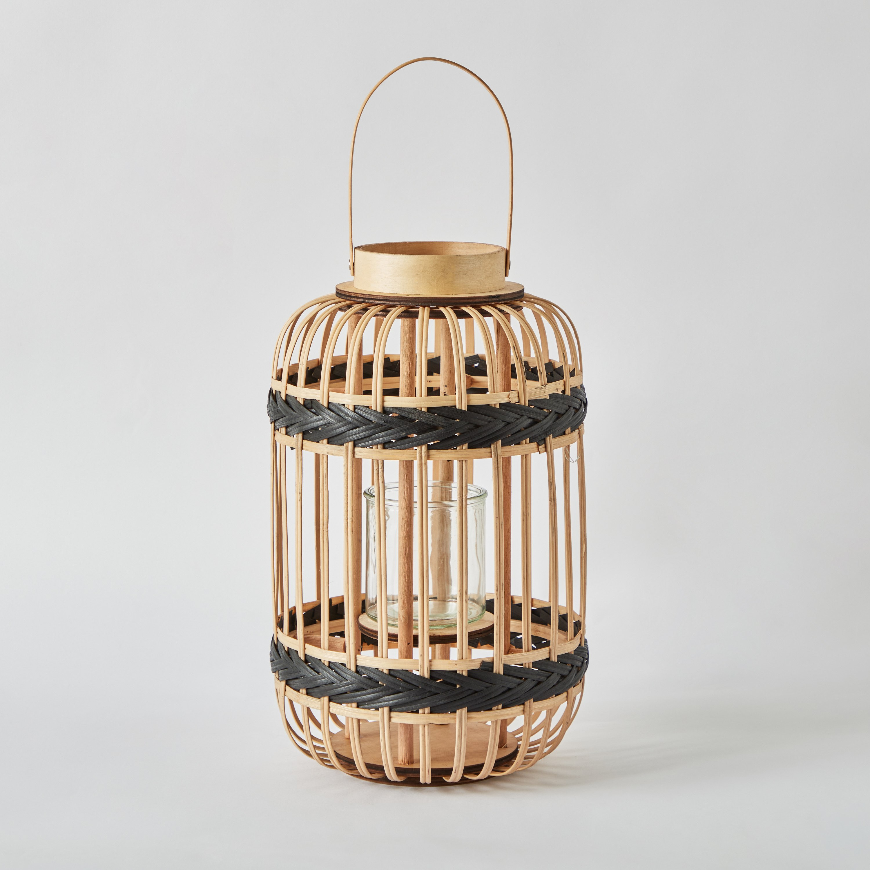Vera-Deckar Bamboo Lantern with Glass Votive - 26x41x54 cm-hbxdecorandfurnishings-homeaccessories-lanterns-image-6