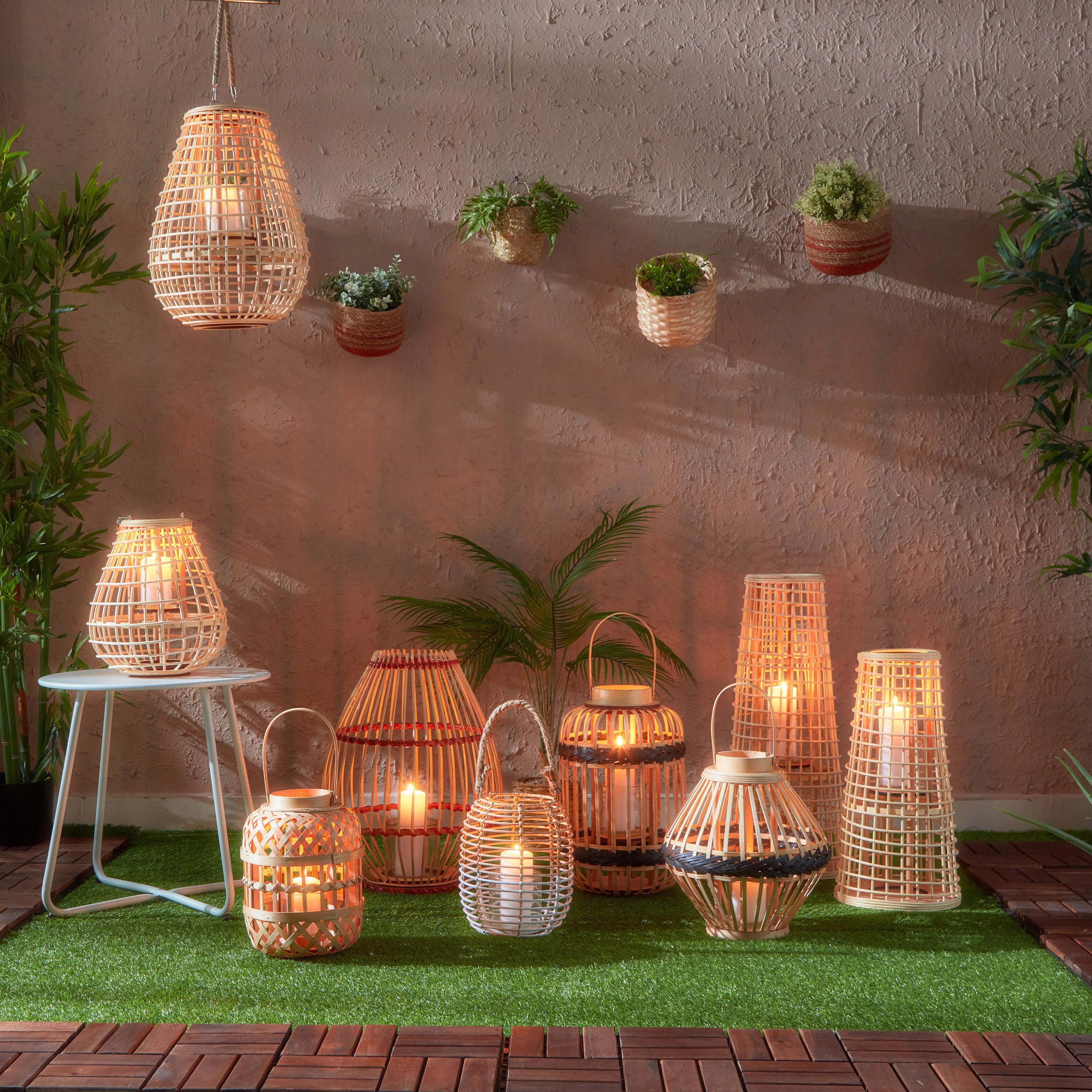 فانوس خيزران وروطان وخشب مع زجاج فوتيف من ديكار-hbxdecorandfurnishings-homeaccessories-lanterns-image-5