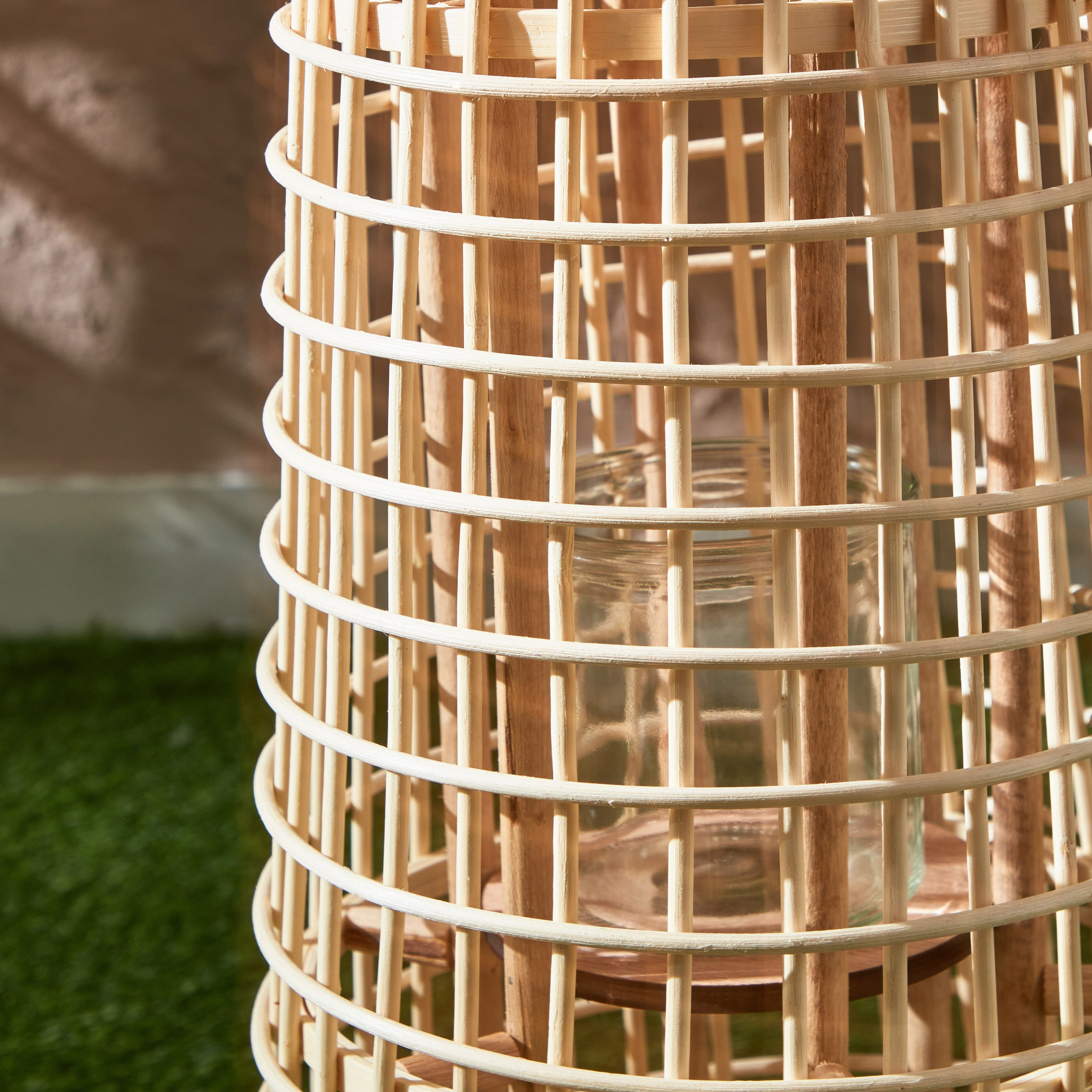 Deckar Bamboo Rattan and Wood Lantern with Glass Votive-hbxdecorandfurnishings-homeaccessories-lanterns-image-4