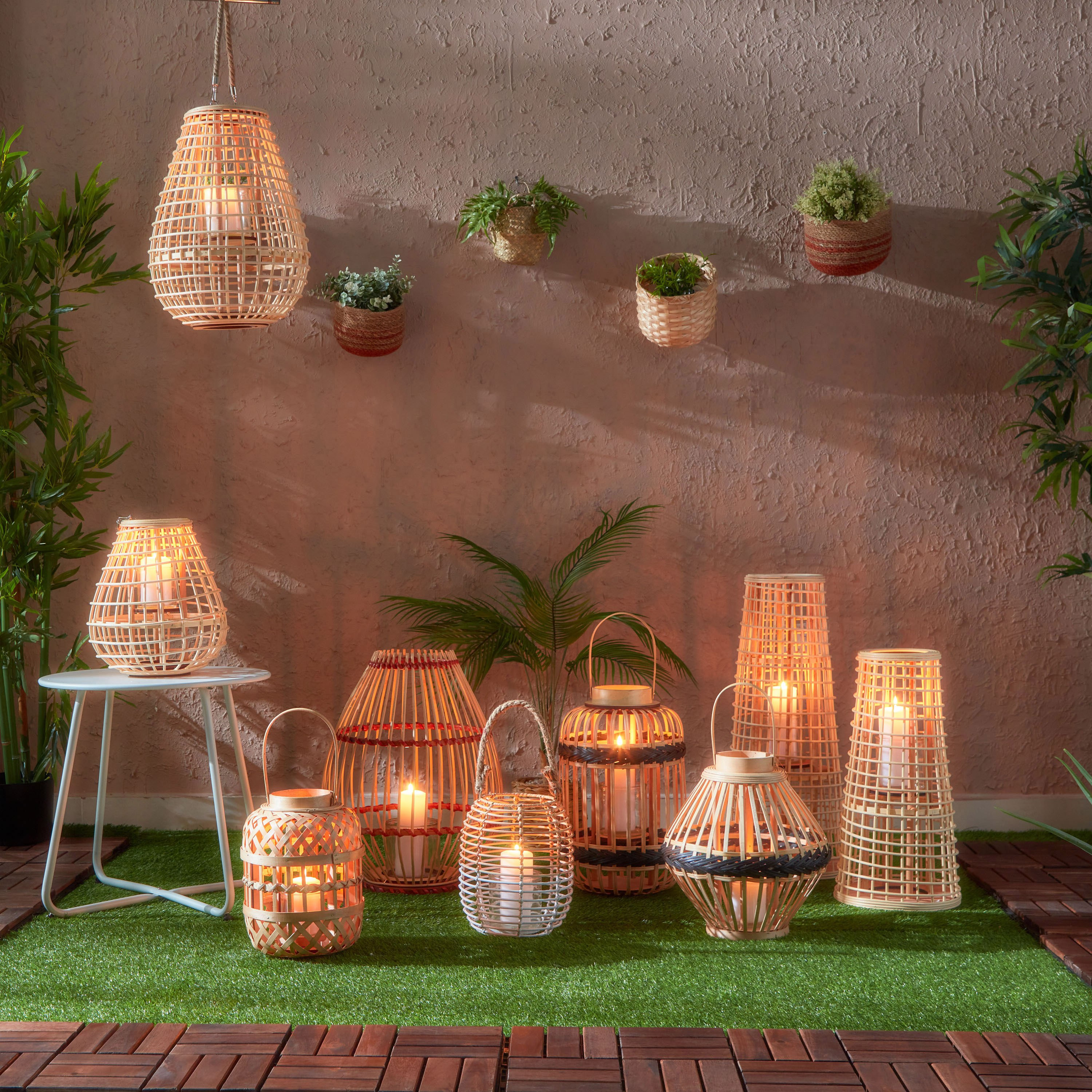 Deckar Bamboo Rattan and Wood Lantern with Glass Votive-hbxdecorandfurnishings-homeaccessories-lanterns-image-5