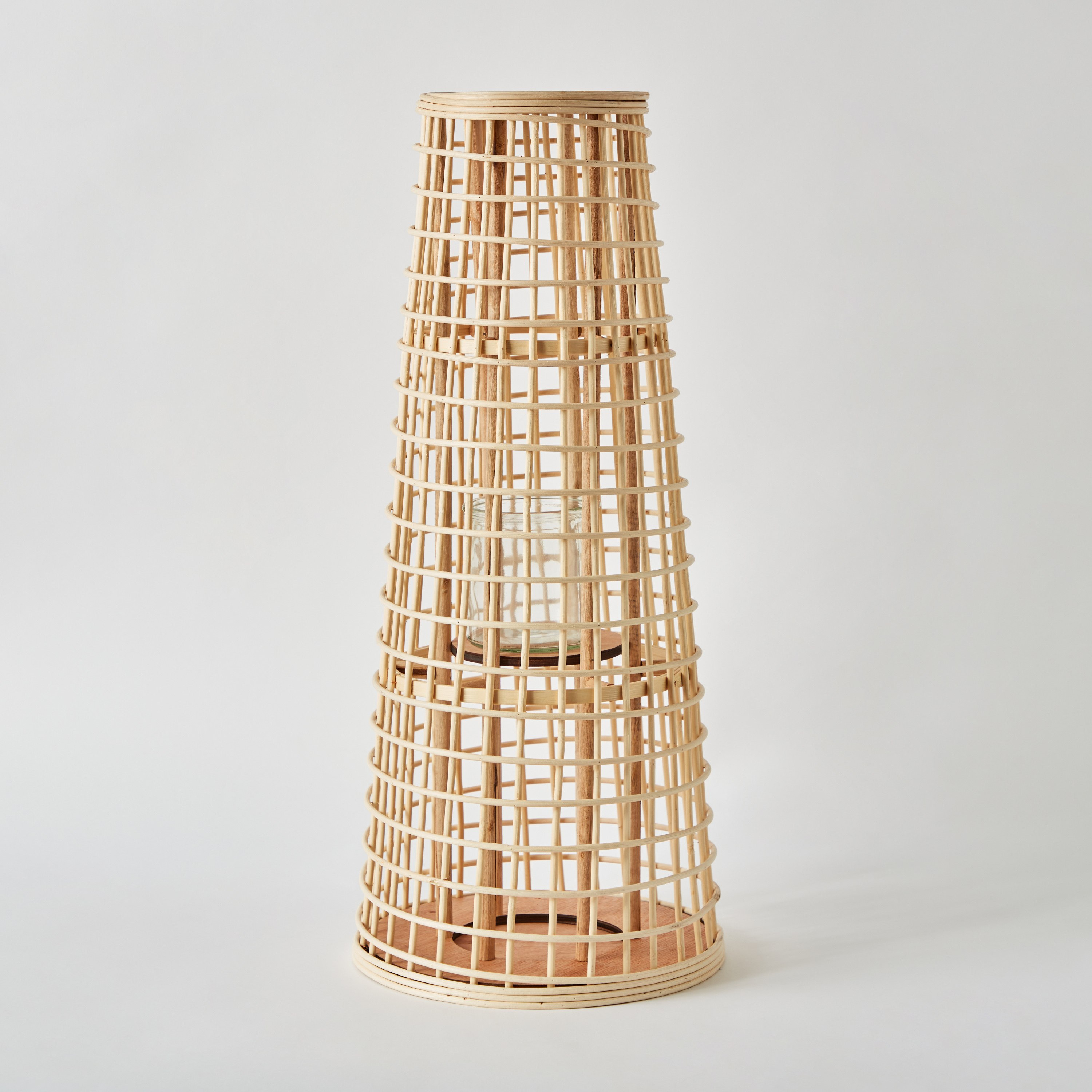 Deckar Bamboo Rattan and Wood Lantern with Glass Votive-hbxdecorandfurnishings-homeaccessories-lanterns-image-6