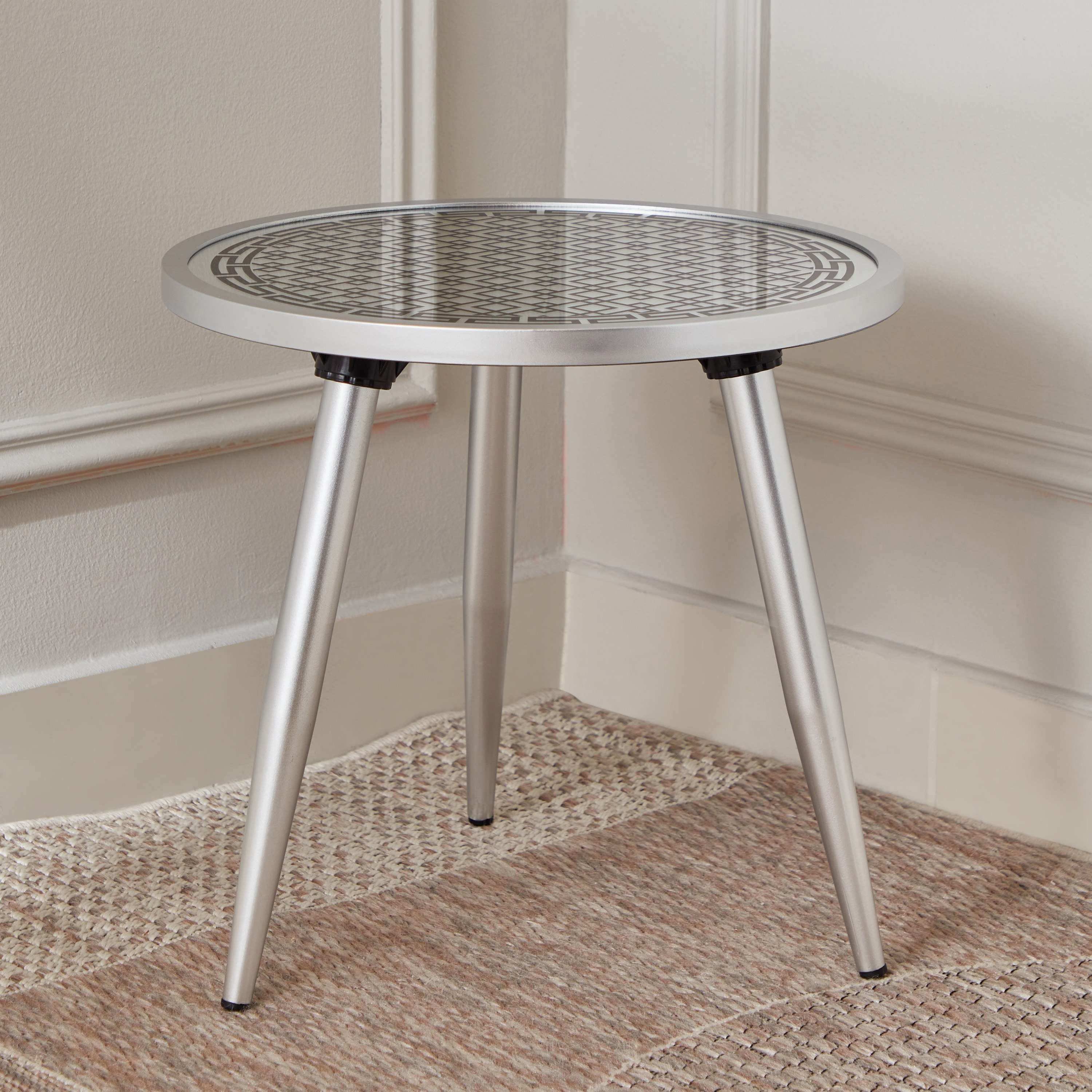 طاولة زينة زجاج بطبعات وتشطيب مشرق من كارلا - 39x39x36 سم-hbxfurniture-livingroom-endtables-image-2
