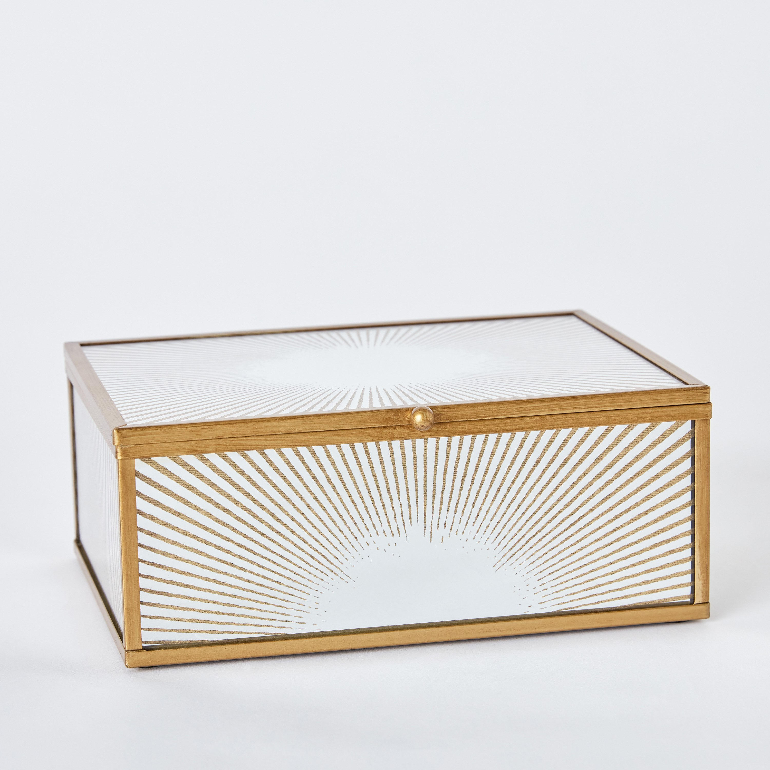 Carla Sunburst Screen Print Glass Trinket Box - 20x16x8 cm-hbxhomeware-homedecor-figurinesandornaments-image-7