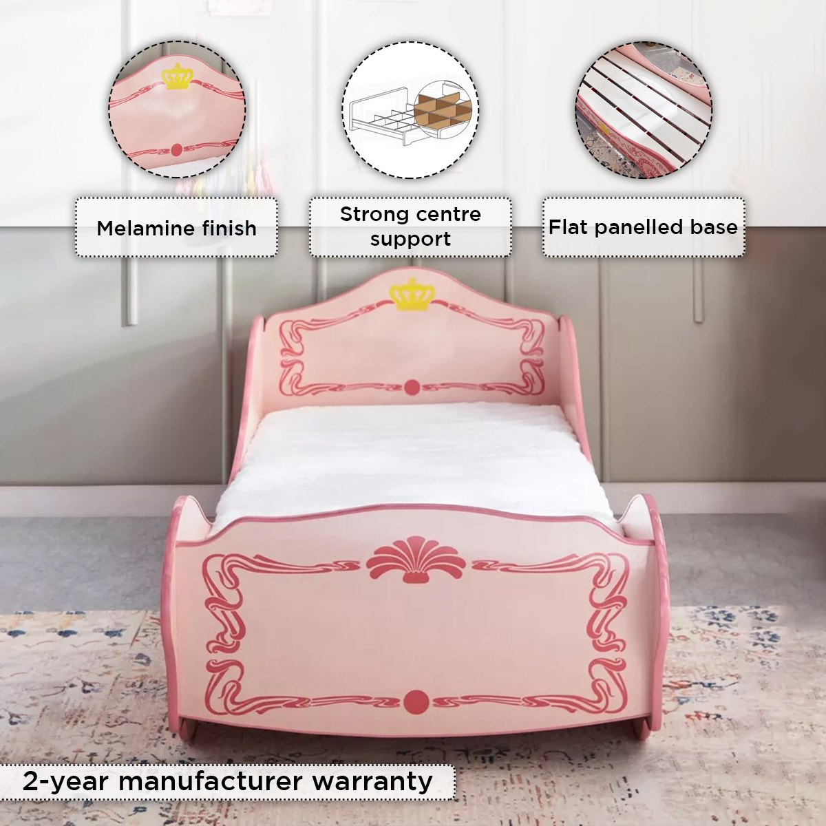 Chariot Carriage Single Car Bed - 90x190 cm-hbxfurniture-bedsandbedsets-beds-single-image-4
