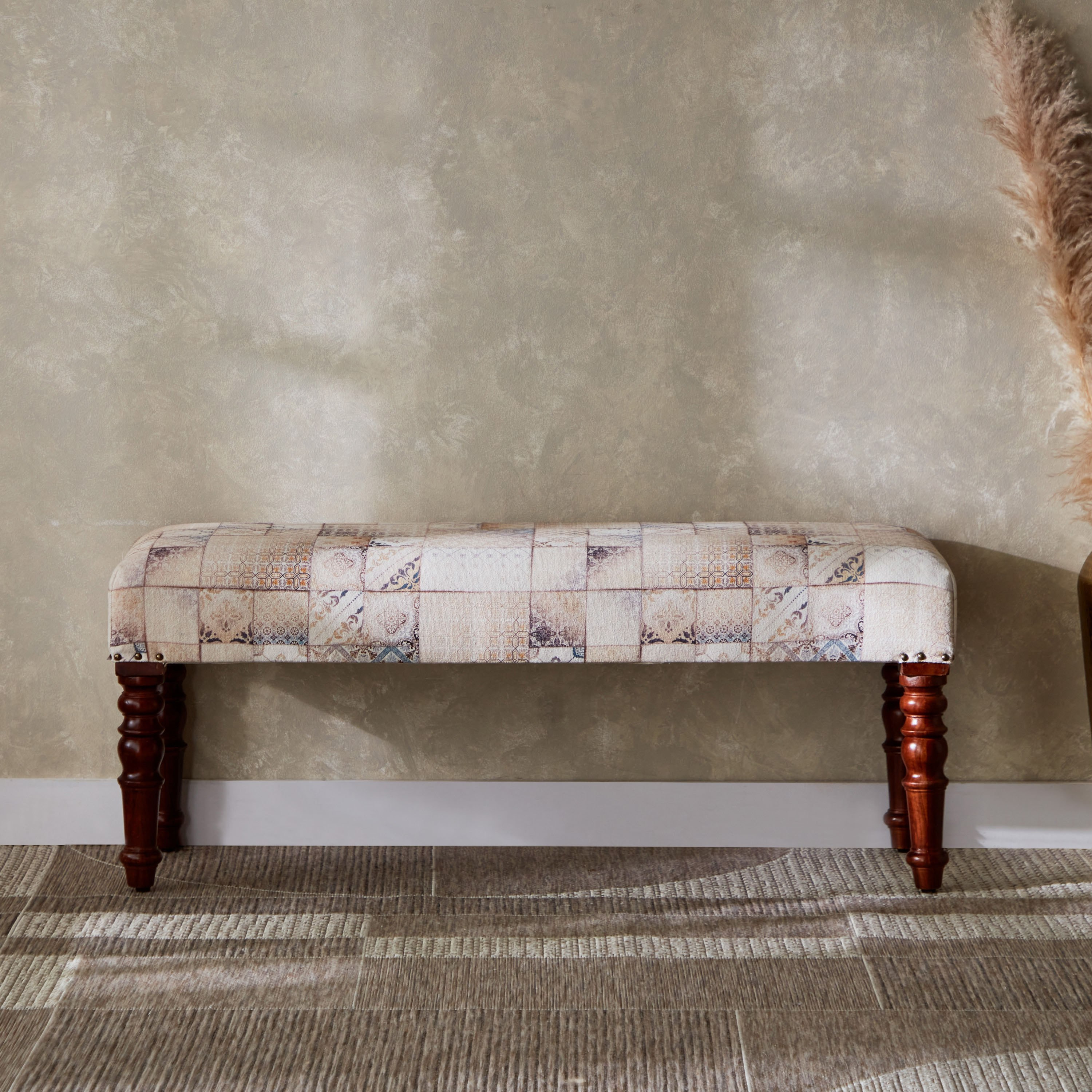 مقعد بنش بطبعات - مهرجان فيز من موڤو - 120x40x40 سم-hbxfurniture-sofasandarmchairs-benches-image-1