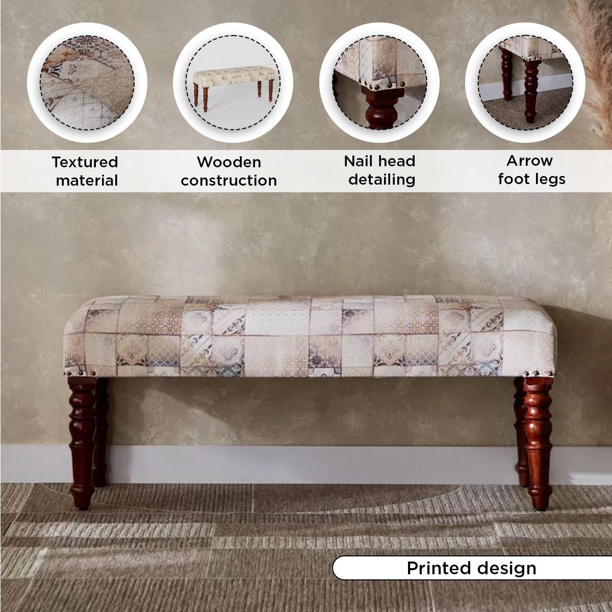 مقعد بنش بطبعات - مهرجان فيز من موڤو - 120x40x40 سم-hbxfurniture-sofasandarmchairs-benches-image-4