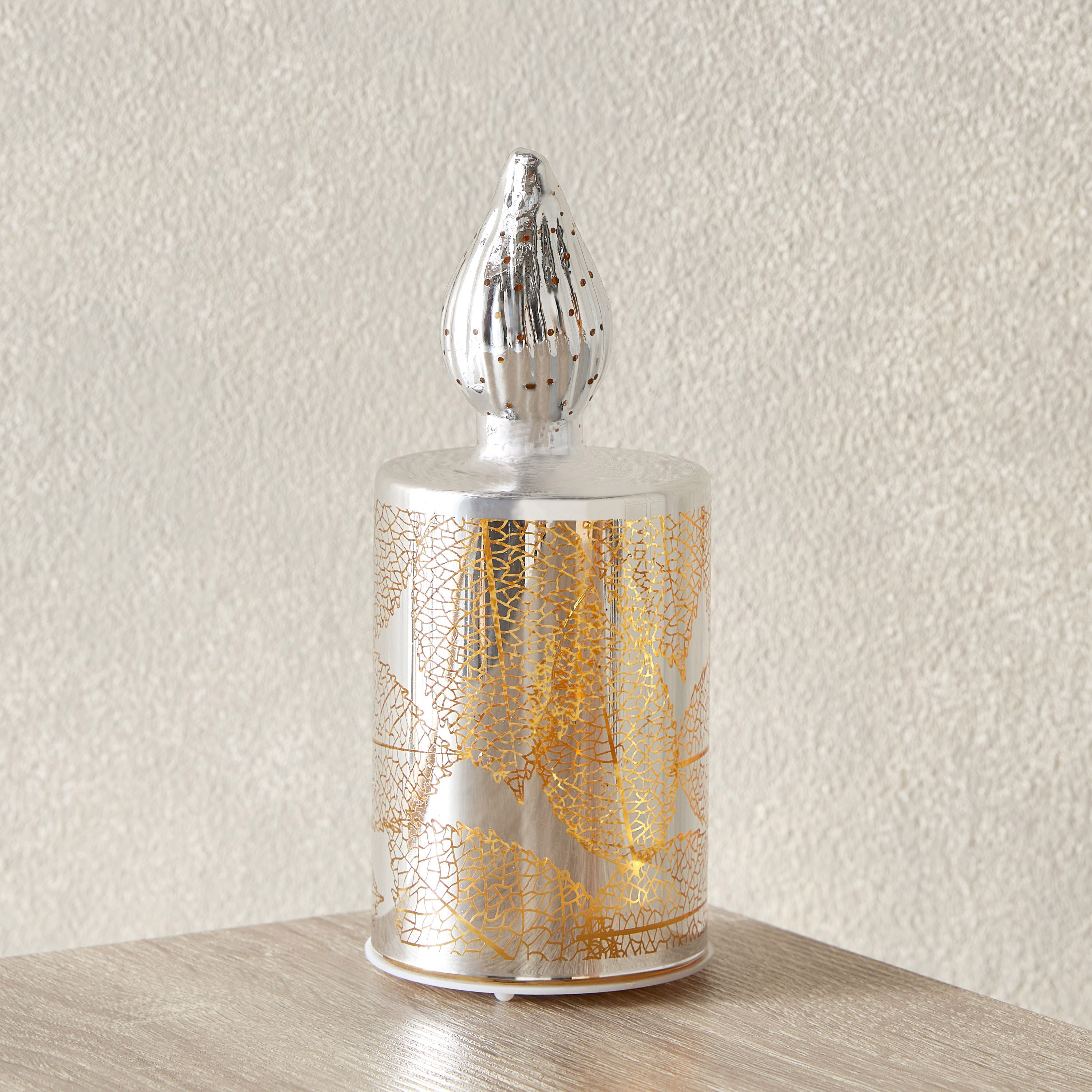 زينة إل إي دي أوراق شجر مفرّغة من النيكل زجاج من براير- 7x7x17 سم-hbxhomeware-homedecor-figurinesandornaments-image-2