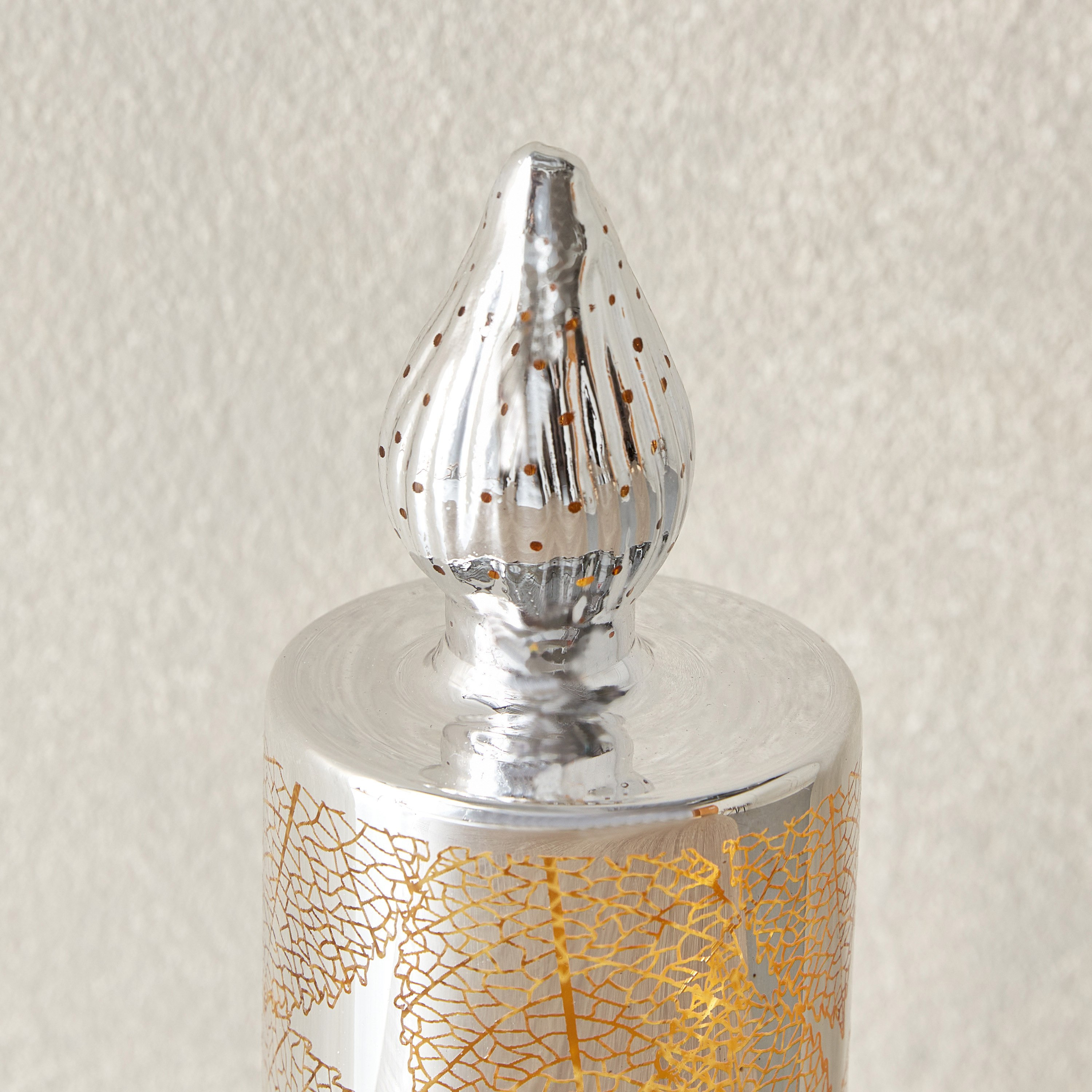 زينة إل إي دي أوراق شجر مفرّغة من النيكل زجاج من براير- 7x7x17 سم-hbxhomeware-homedecor-figurinesandornaments-image-3