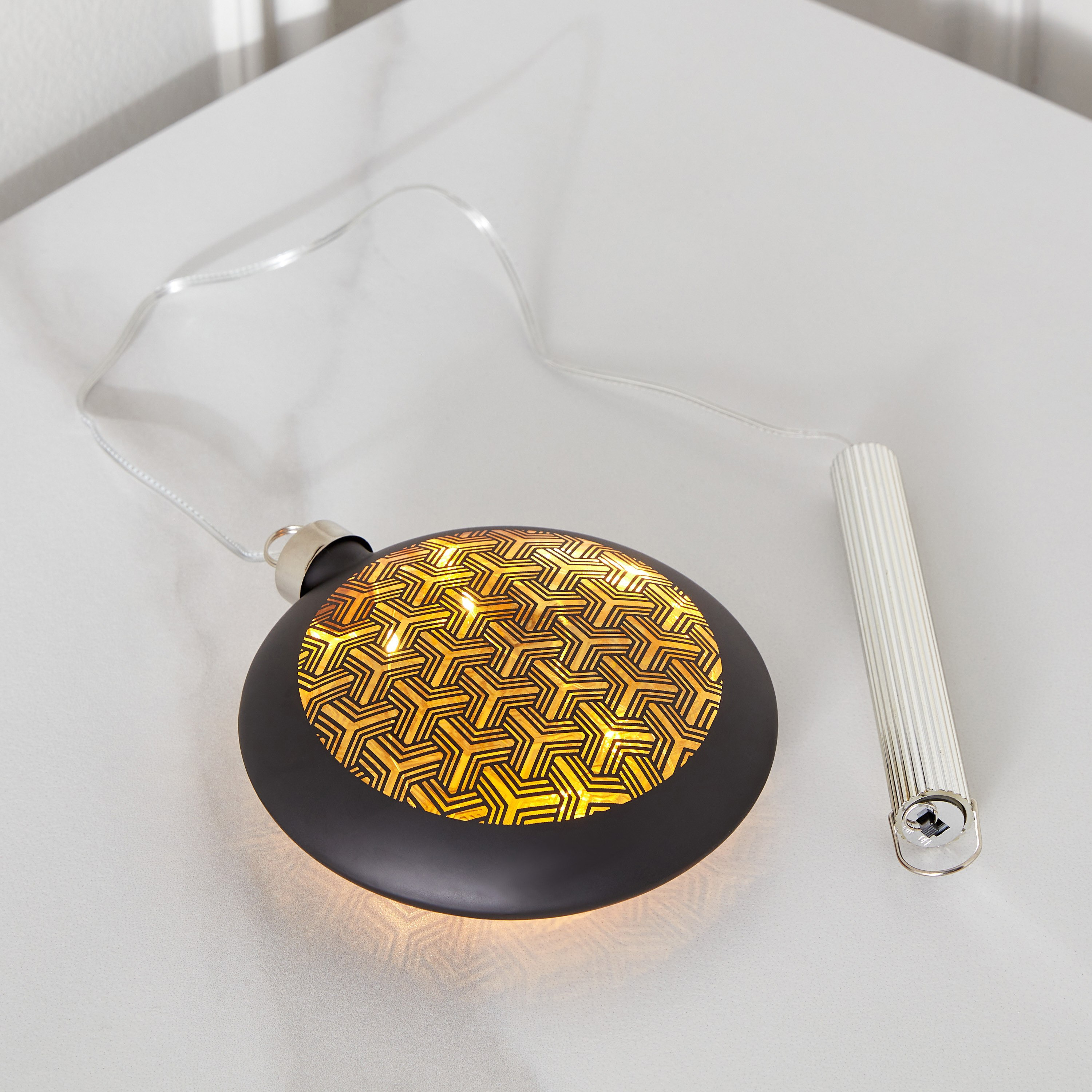 Briar Glass Geo Cutout Round LED Accent - 12x4x13 cm-hbxhomeware-homedecor-figurinesandornaments-image-1