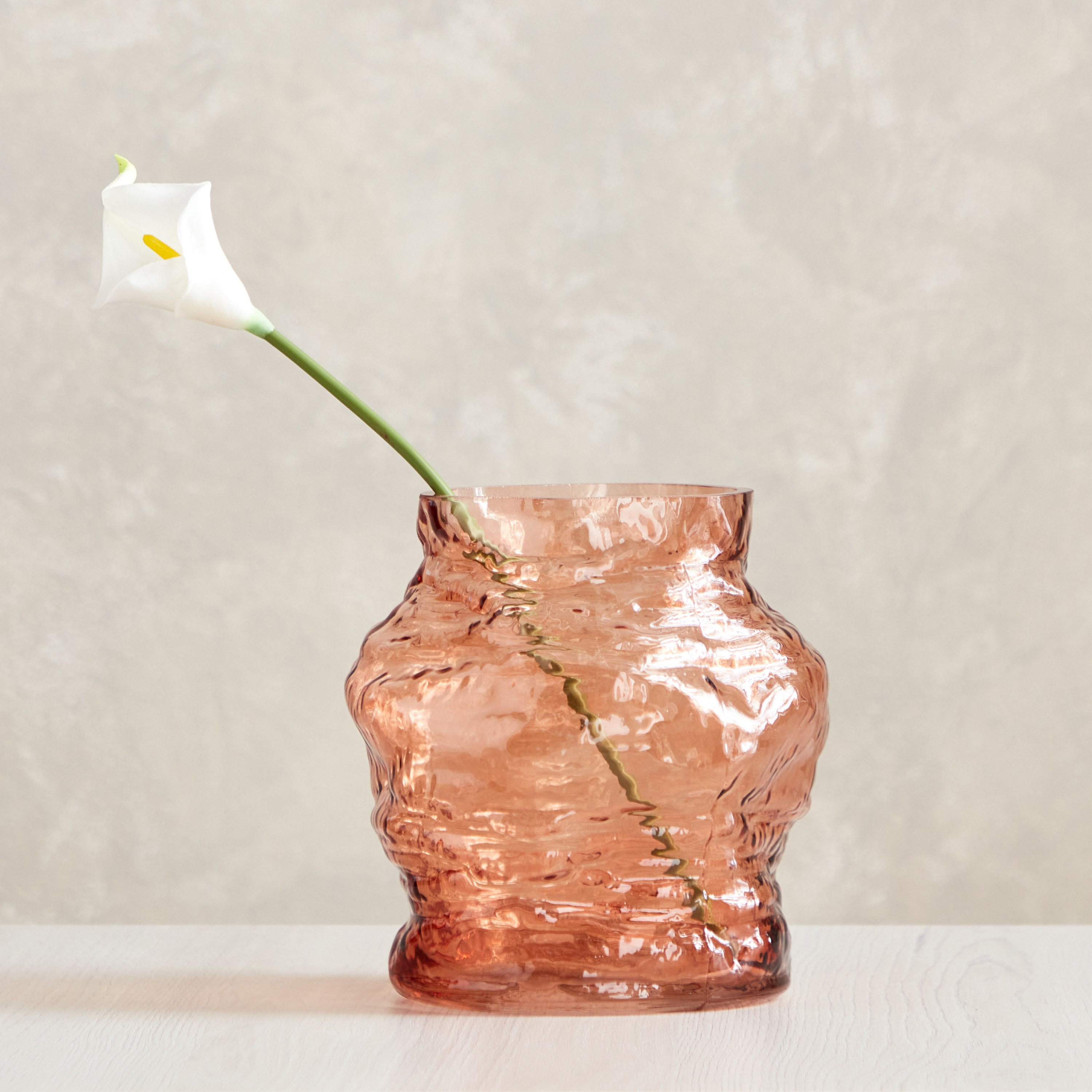 Adro Organic Handmade Amber Glass Vase - 17x17x17 cm-hbxbedroom-decorandaccessories-vases-image-1