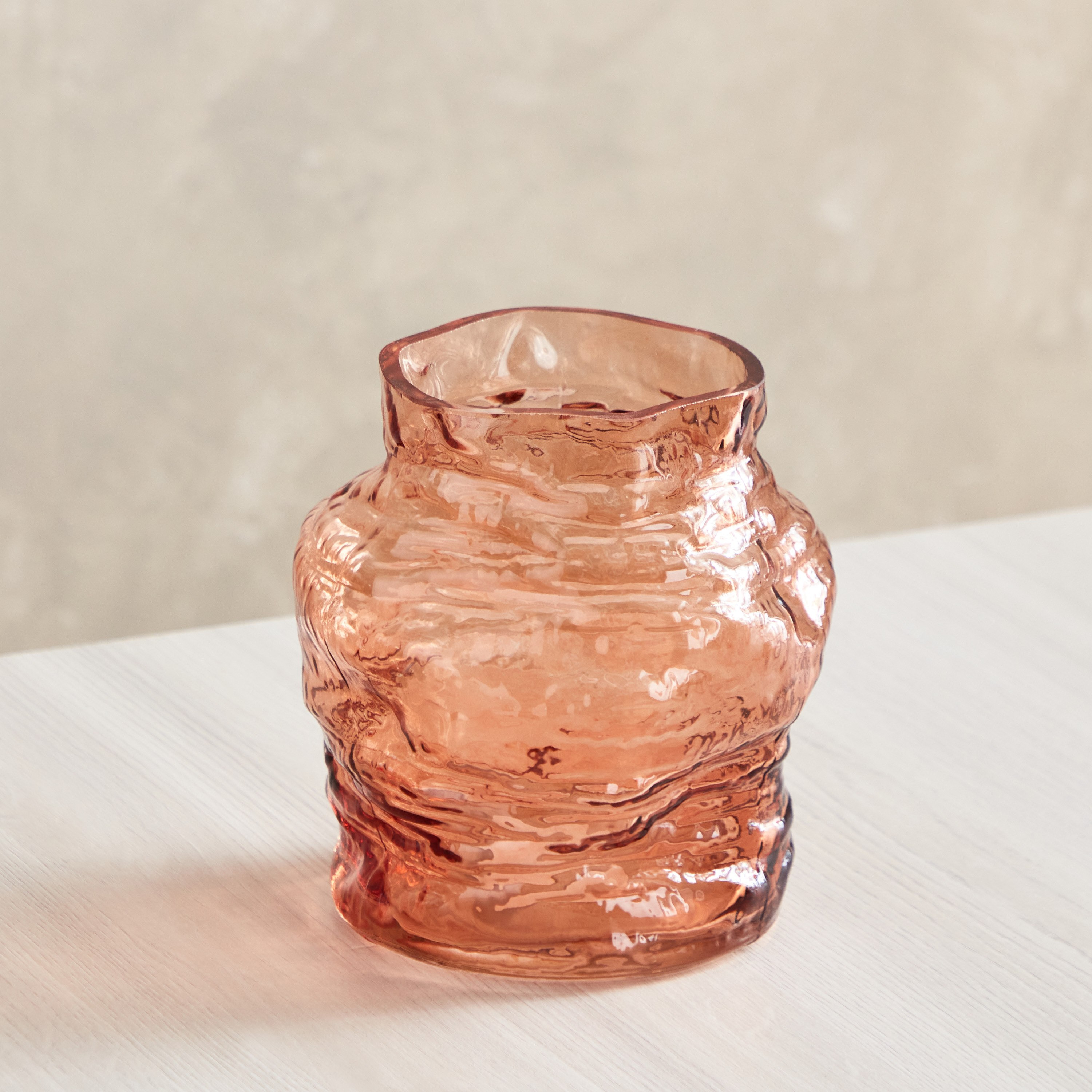 Adro Organic Handmade Amber Glass Vase - 17x17x17 cm-hbxbedroom-decorandaccessories-vases-image-2
