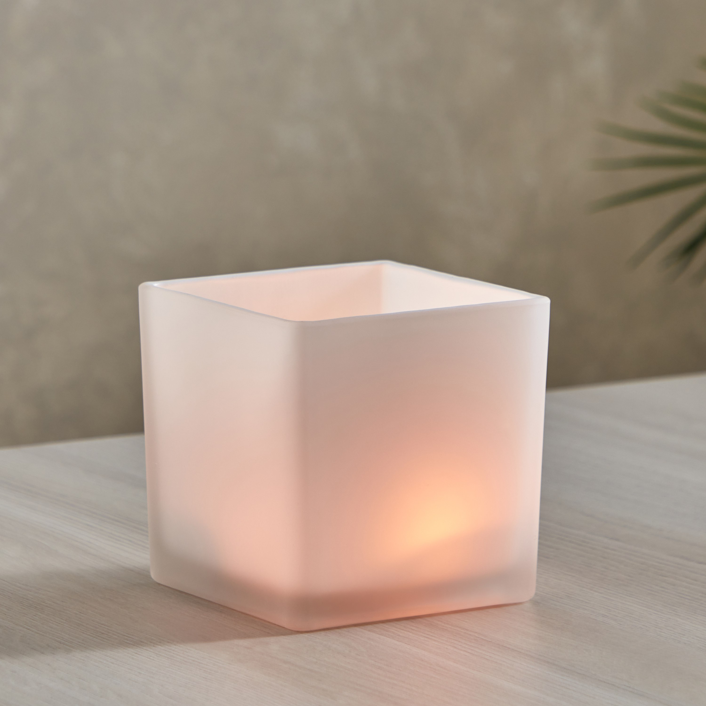 حامل شموع صغيرة زجاج معتم من أدرو - 12x12x12 سم-hbxlivingroom-decorandaccessories-candleholders-image-1