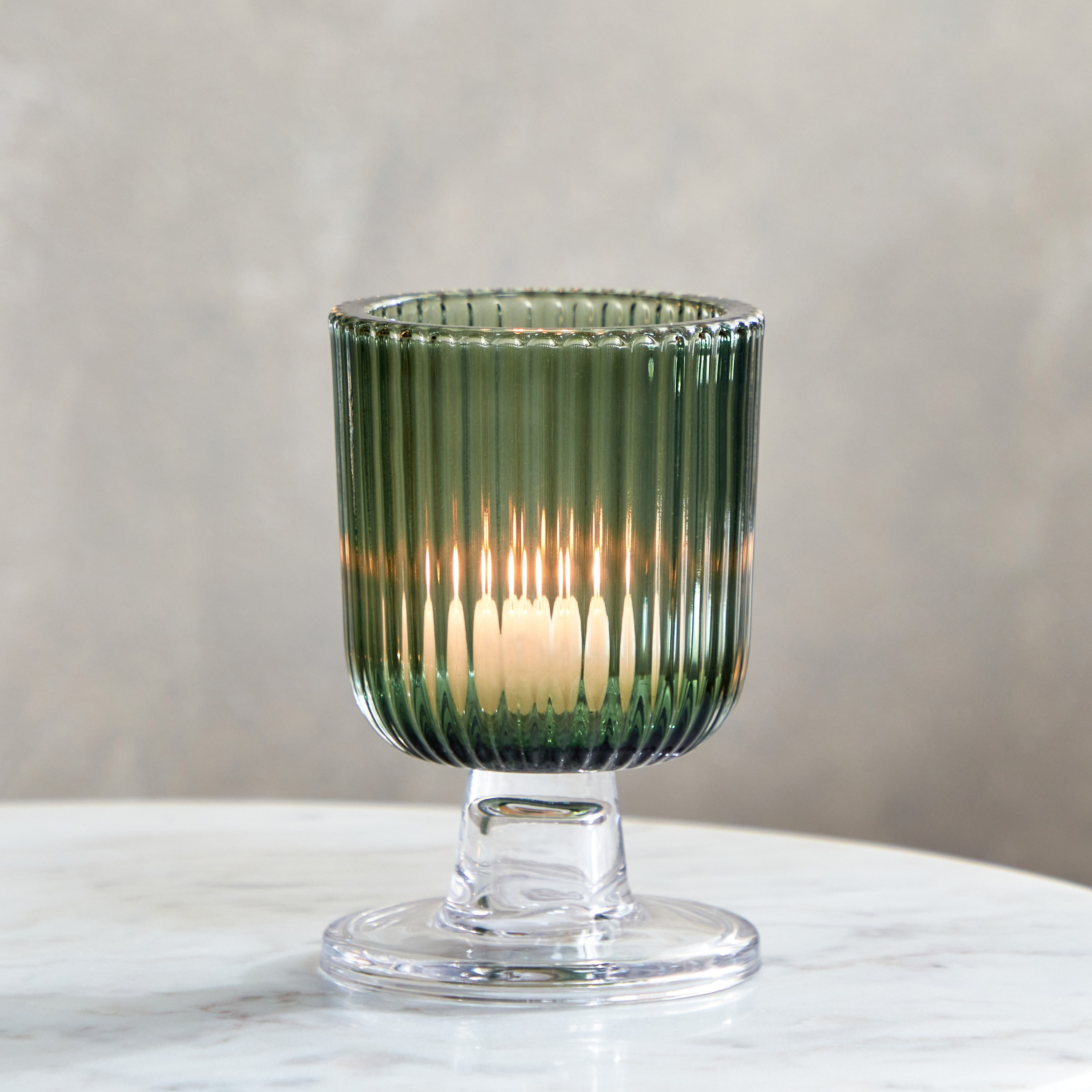حامل شموع صغيرة زجاجي مضلع من بلينكو - 9x15 سم-hbxlivingroom-decorandaccessories-candleholders-image-2