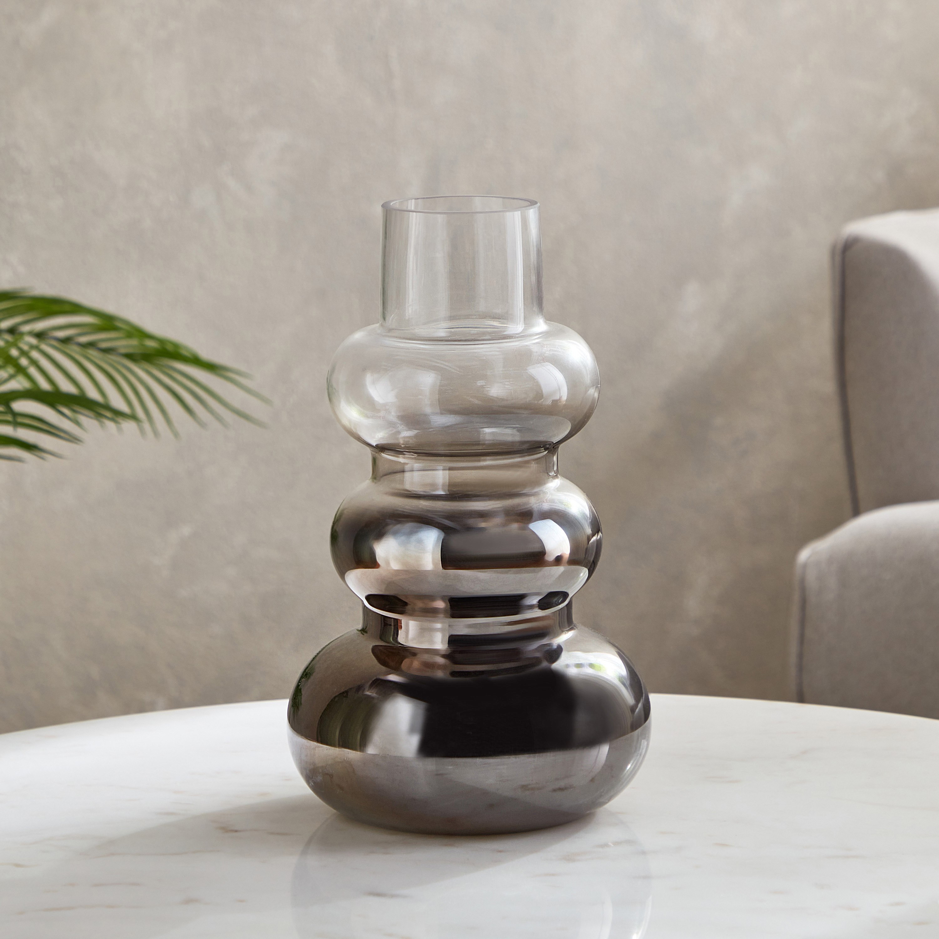 Blenko Semi Nickel Finish Glass Vase - 18x30 cm-hbxbedroom-decorandaccessories-vases-image-2