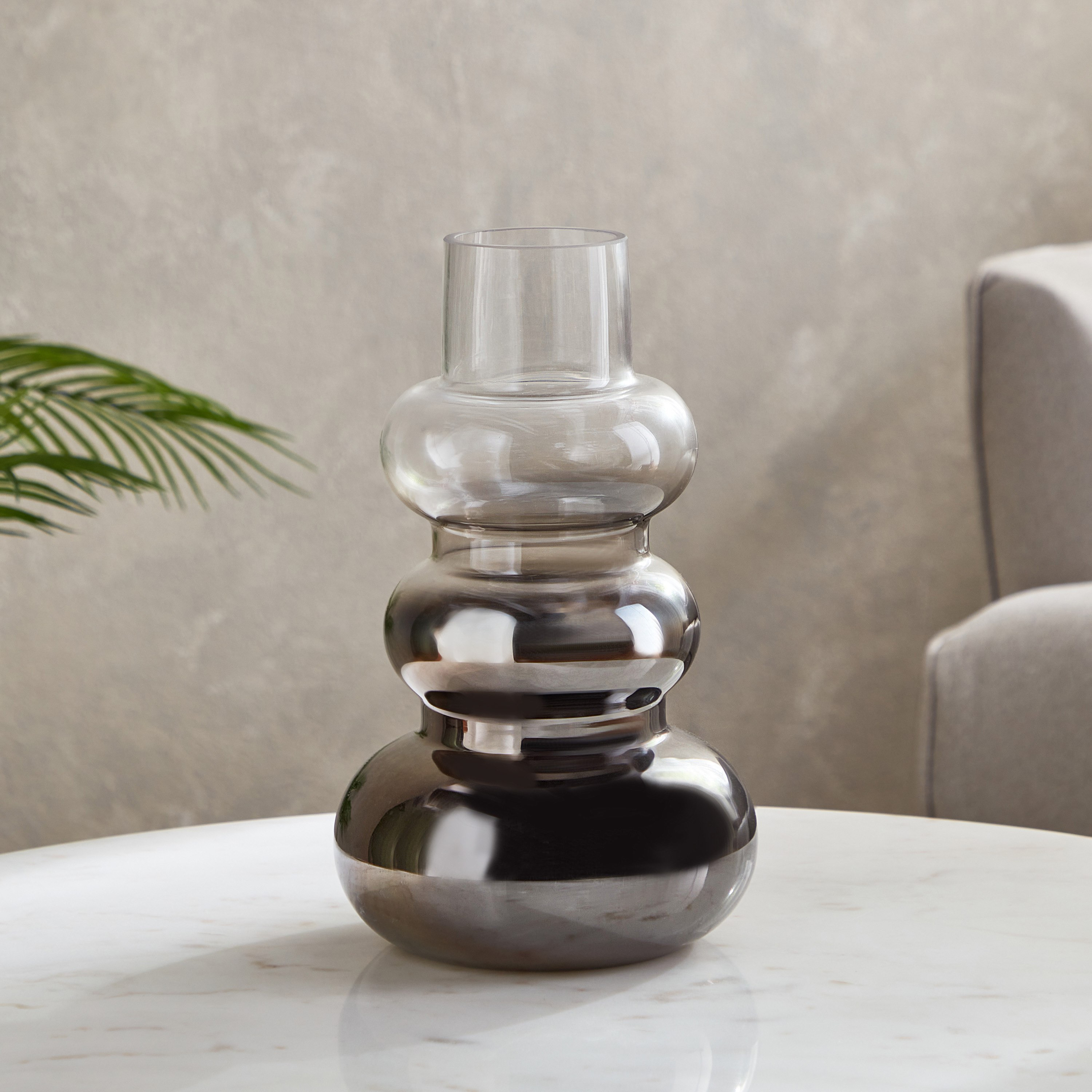 Blenko Semi Nickel Finish Glass Vase - 10x23 cm-hbxbedroom-decorandaccessories-vases-image-2