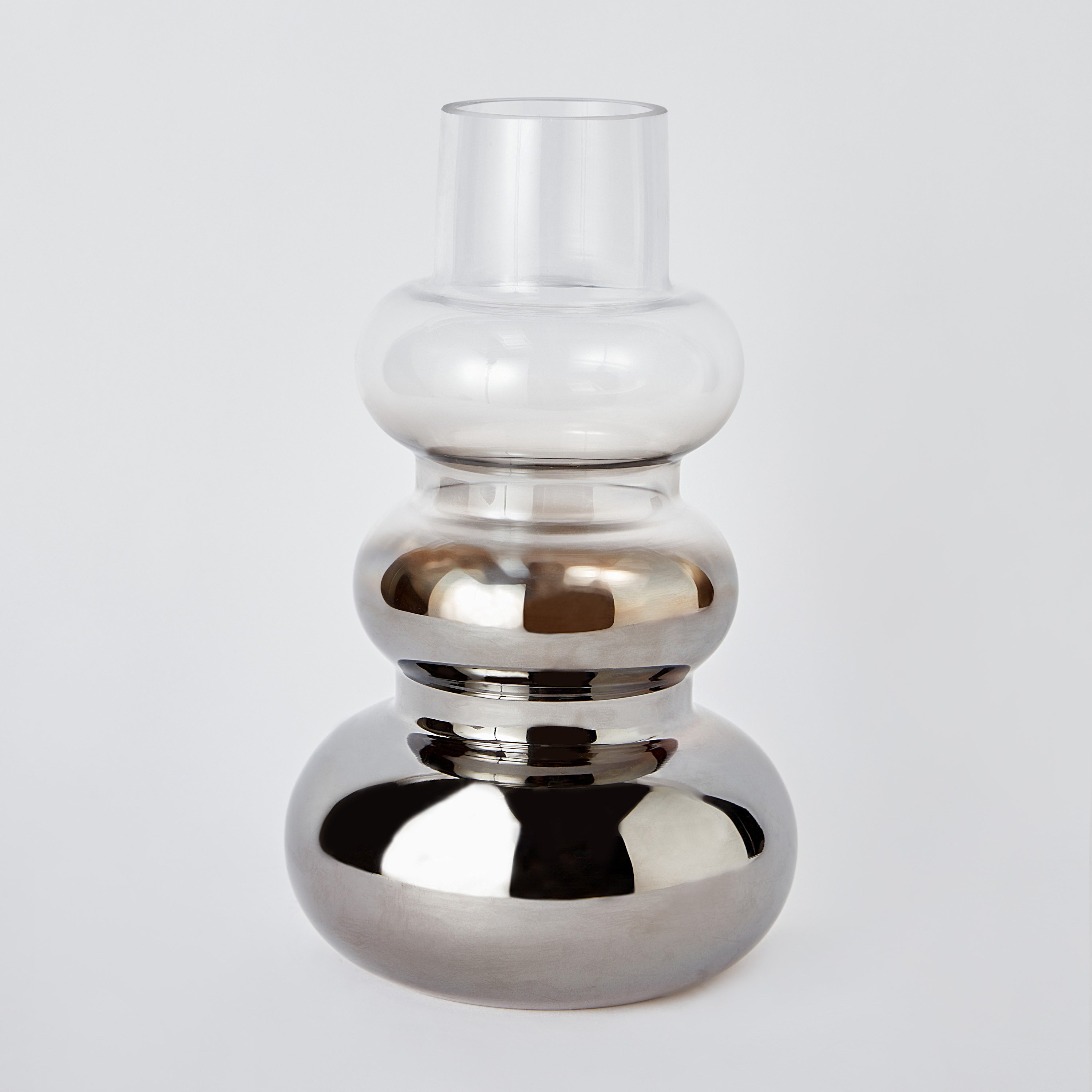 Blenko Semi Nickel Finish Glass Vase - 10x23 cm-hbxbedroom-decorandaccessories-vases-image-6