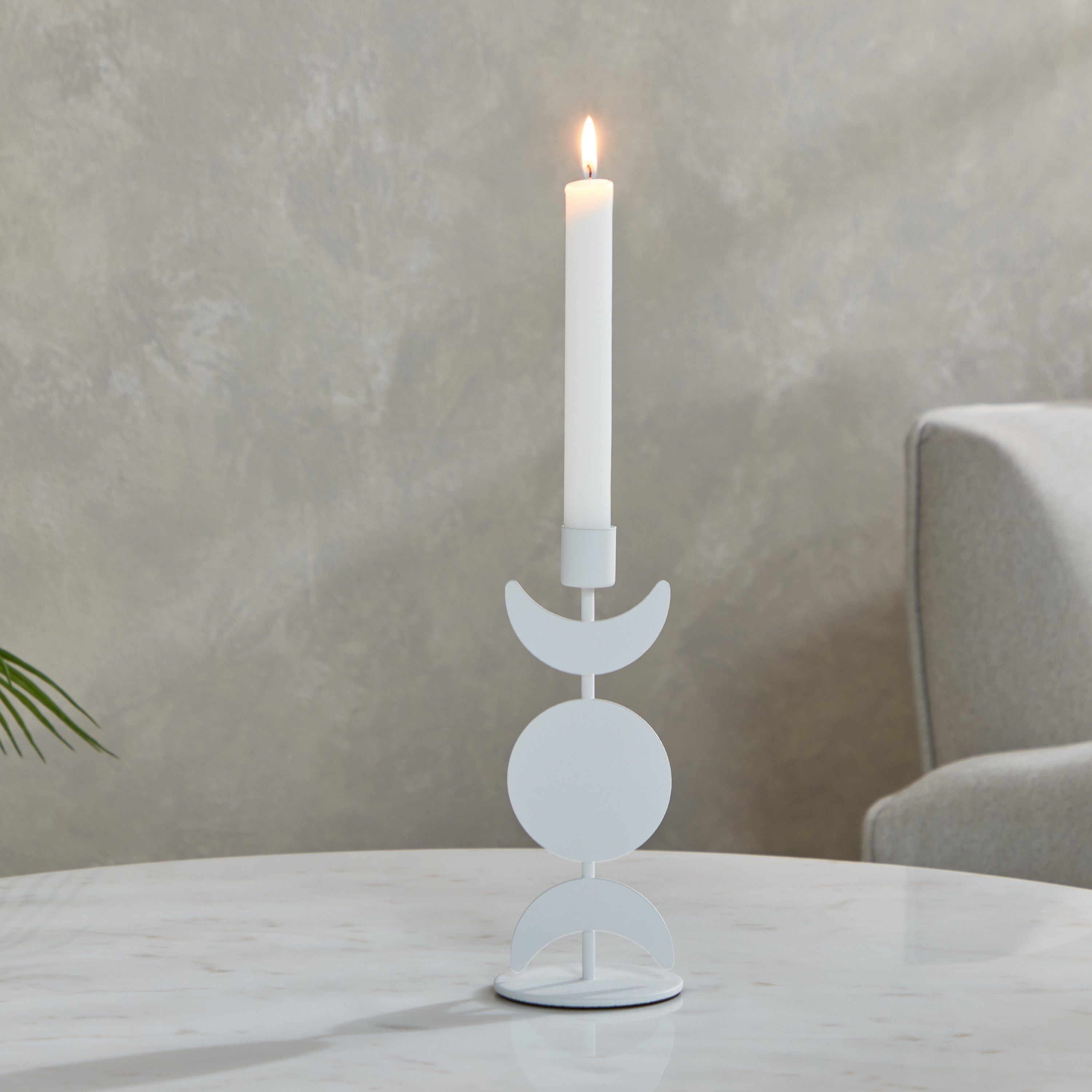 حامل شموع معدن على شكل نصف قمر من بلينكو- 8x20 سم-hbxlivingroom-decorandaccessories-candleholders-image-1