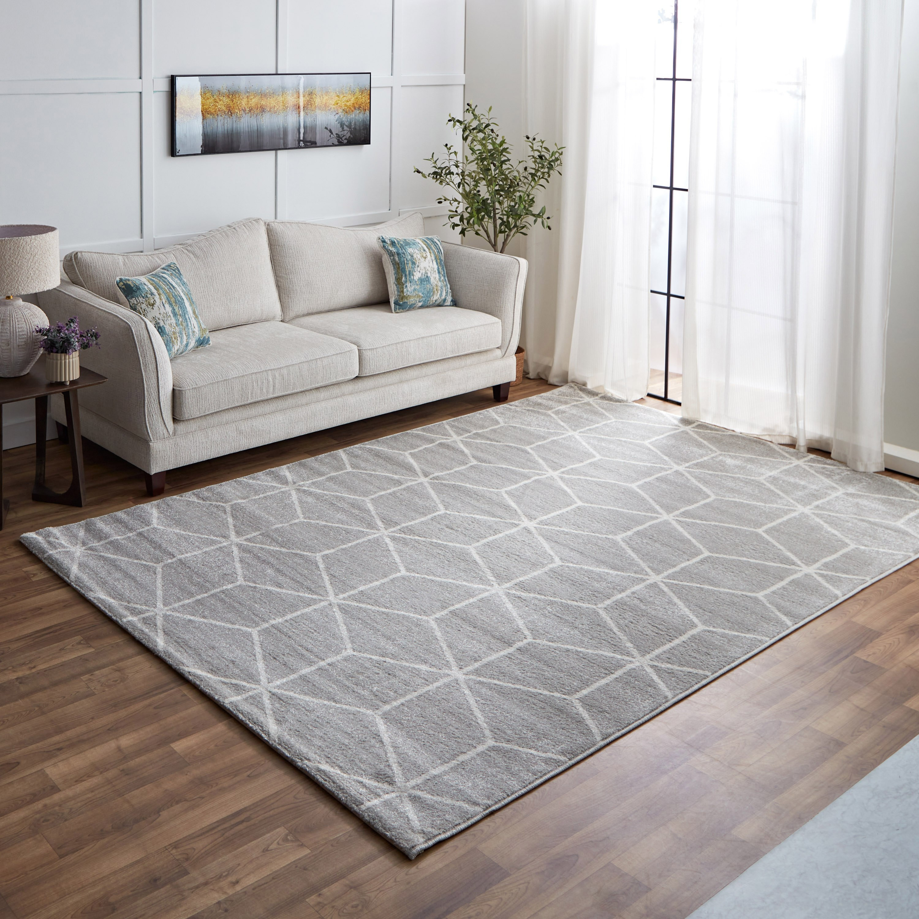 Stanford Hexa Anti-Skid Polypropylene Rug - 200x300 cm-hbxdecorandfurnishings-floorcoverings-rugs-image-1