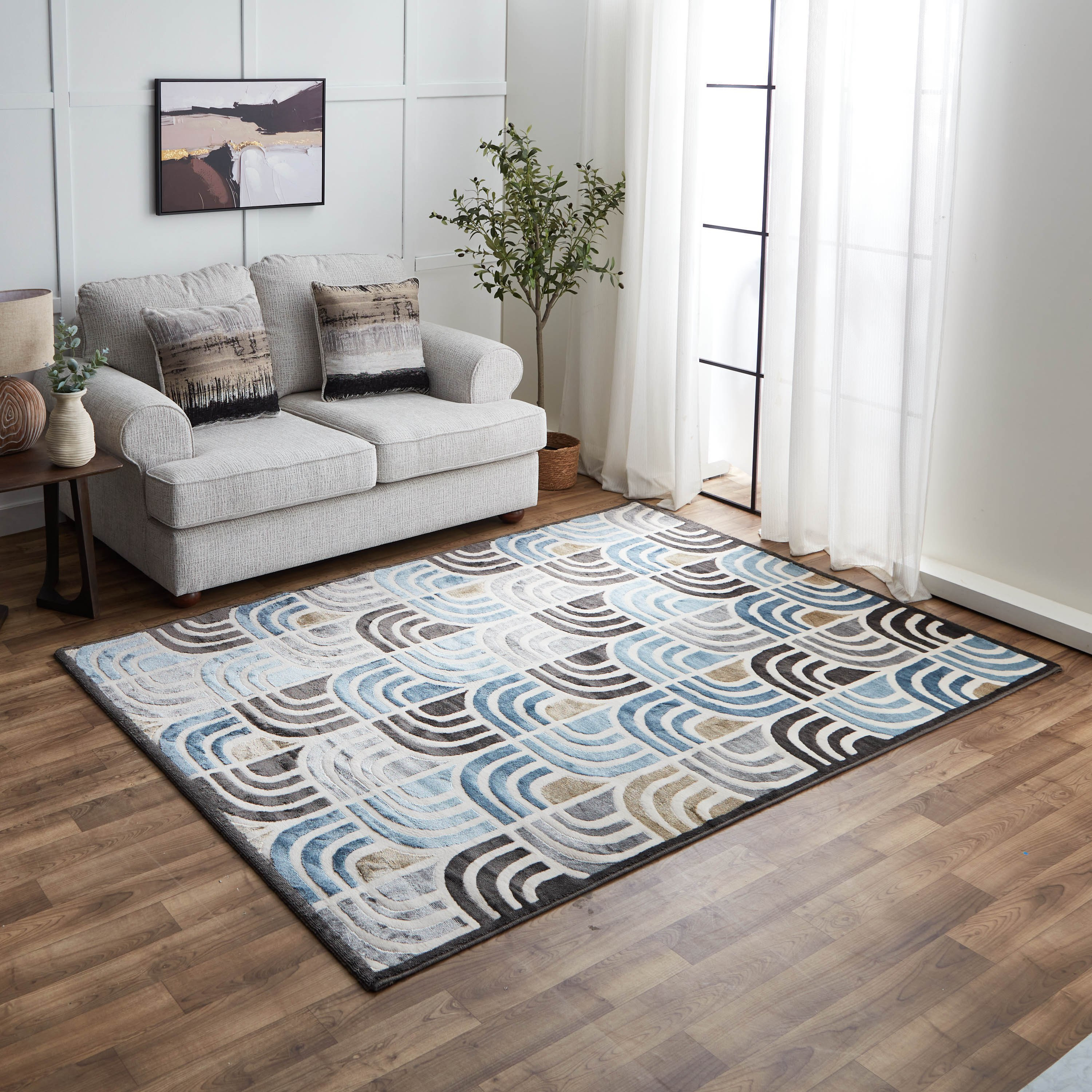 Castillo Vibe Anti Skid Polypropylene Rug - 160x230 cm-hbxdecorandfurnishings-floorcoverings-rugs-image-1