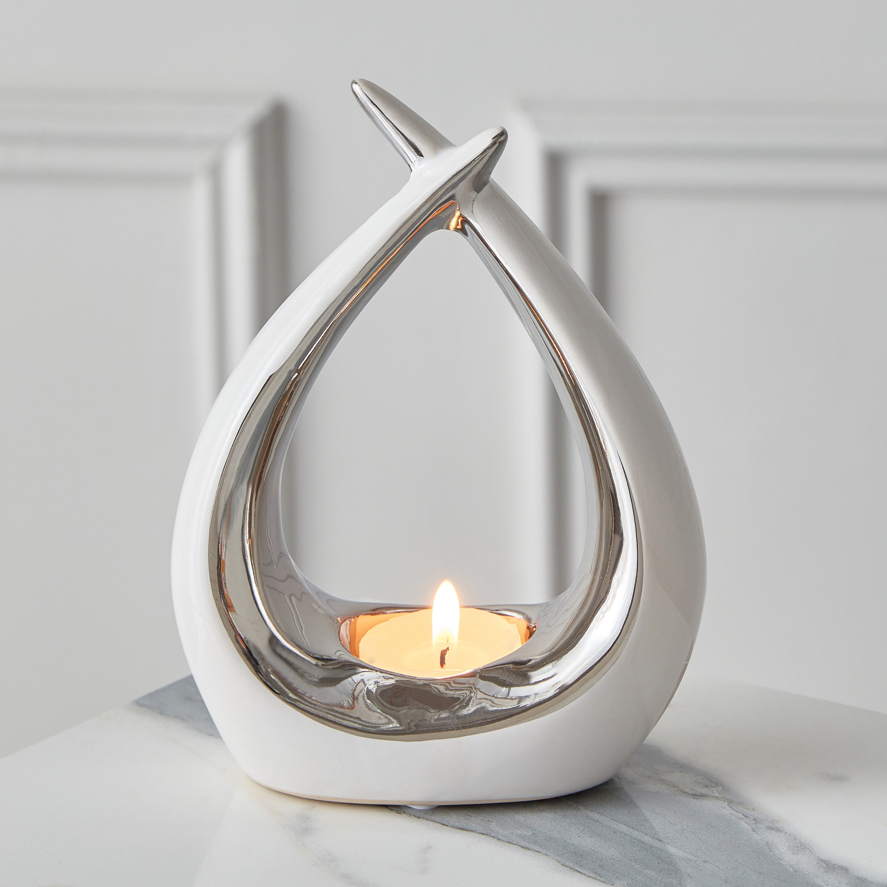 حامل شموع سيراميك من كاستيل- 13x6x17 سم-hbxlivingroom-decorandaccessories-candleholders-image-1