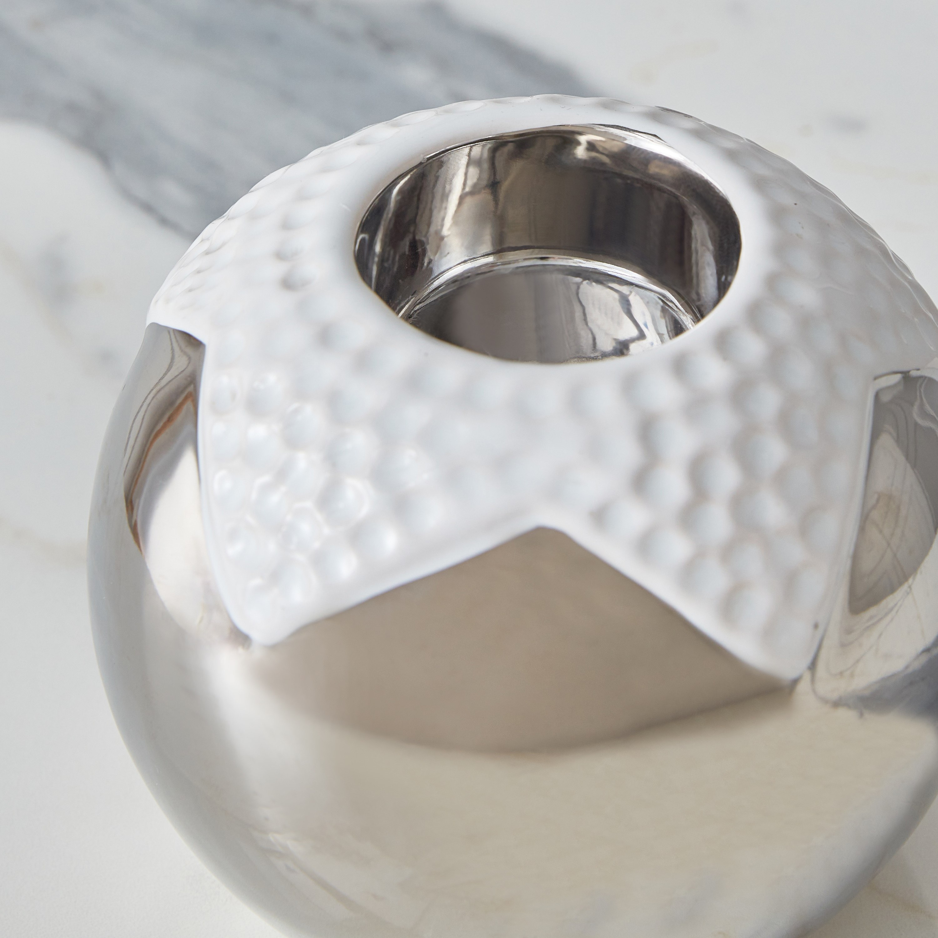 Castil Nickel and Ceramic Round Candleholder - 11x11x9 cm-hbxlivingroom-decorandaccessories-candleholders-image-3