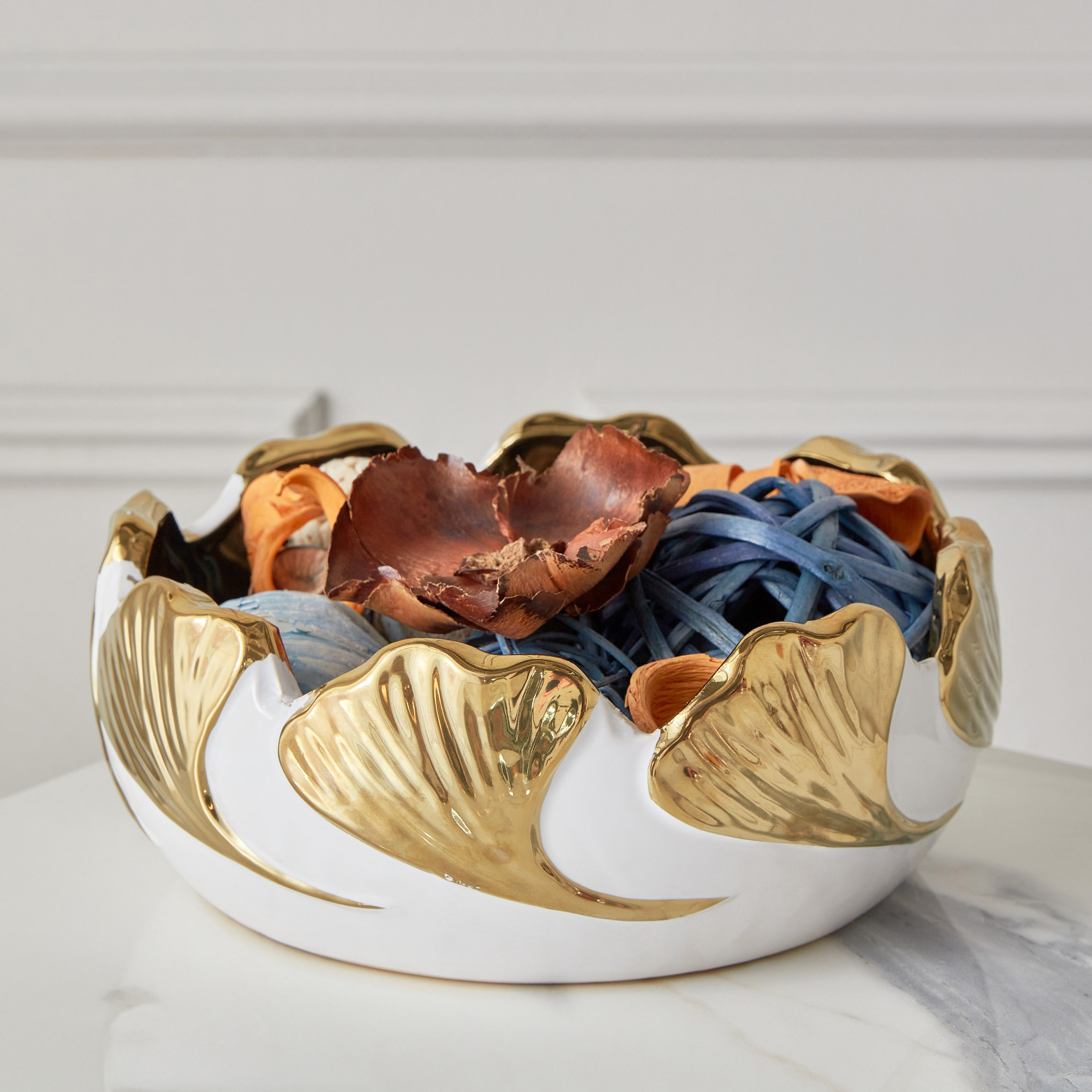 Castil Ceramic Gingko Decorative Bowl - 24x24x9.5 cm-PROMO_HB_AE_B1G1_250925-image-1