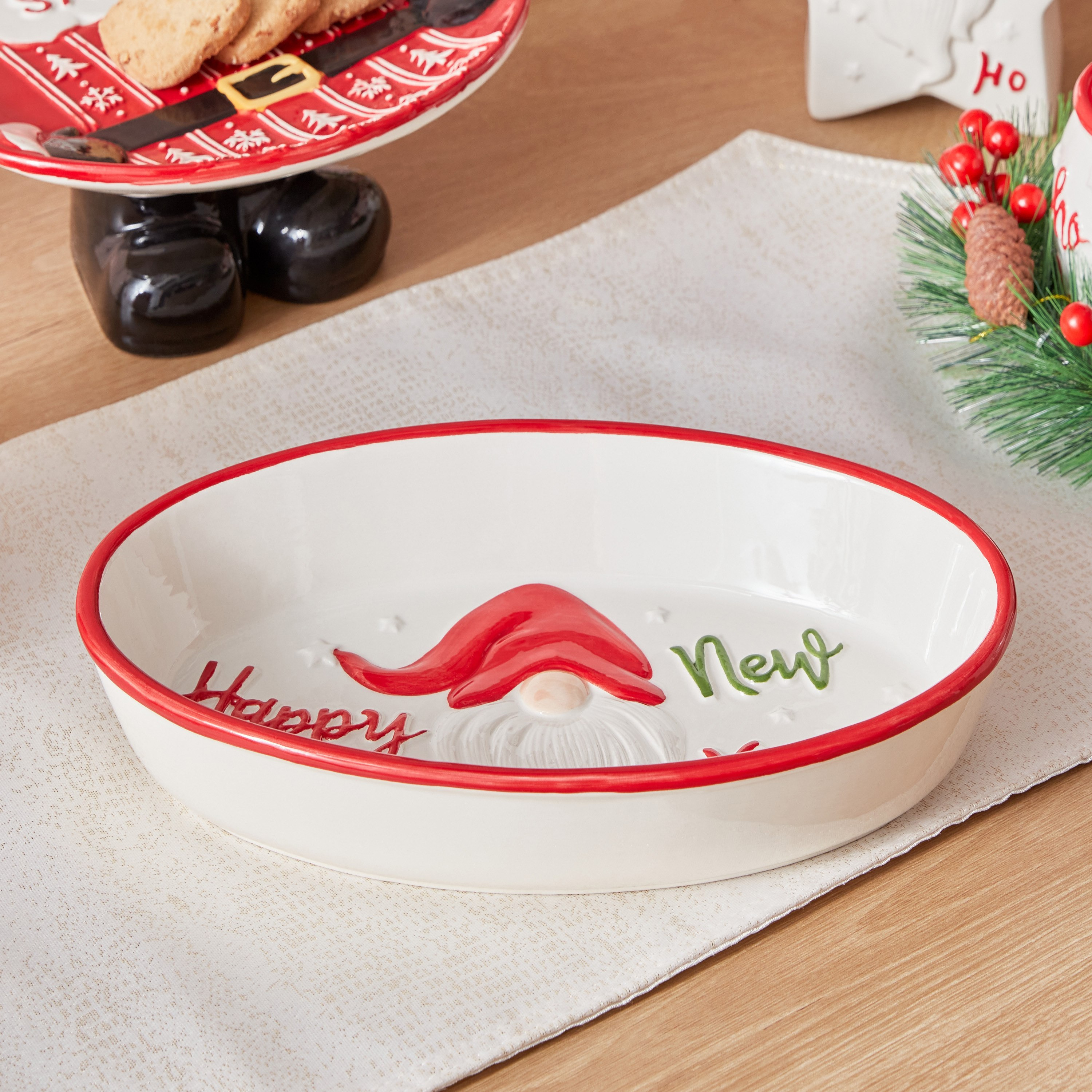 صحن سيراميك للكريسماس من بلوفيك - 29x18x5 سم-hbxhomeware-hbxkitchen-image-1