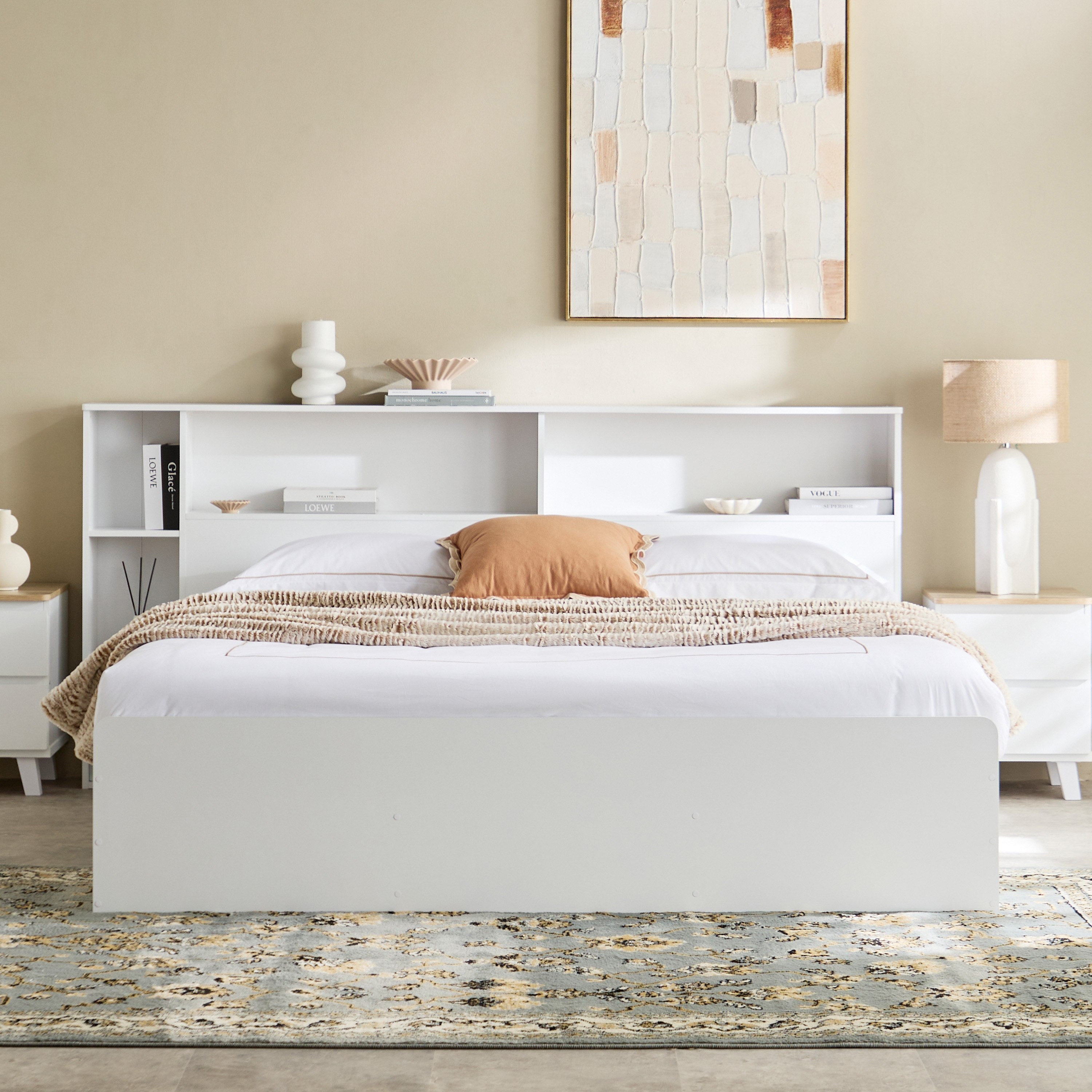 Movo Kulltorp Shelva King Bed with Side Storage - 180x200 cm-hbxfurniture-bedsandbedsets-beds-king-image-2