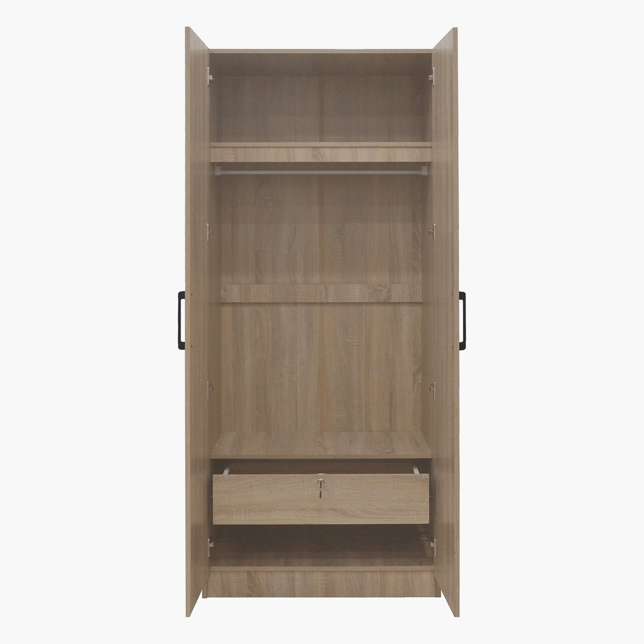 Movo Oasis Cambridge 2-Door Wardrobe with Mirror and Drawer with Lock-hbxfurniture-wardrobes-image-5