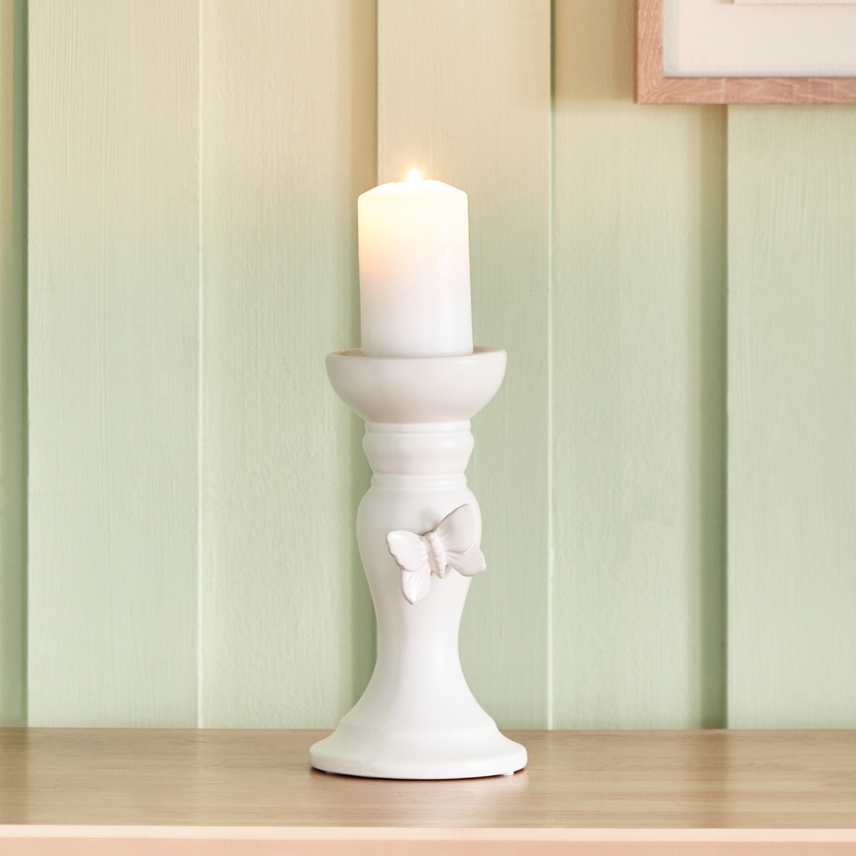 Tudor Ceramic Butterfly Candleholder - 12x12x22 cm-hbxlivingroom-decorandaccessories-candleholders-image-1