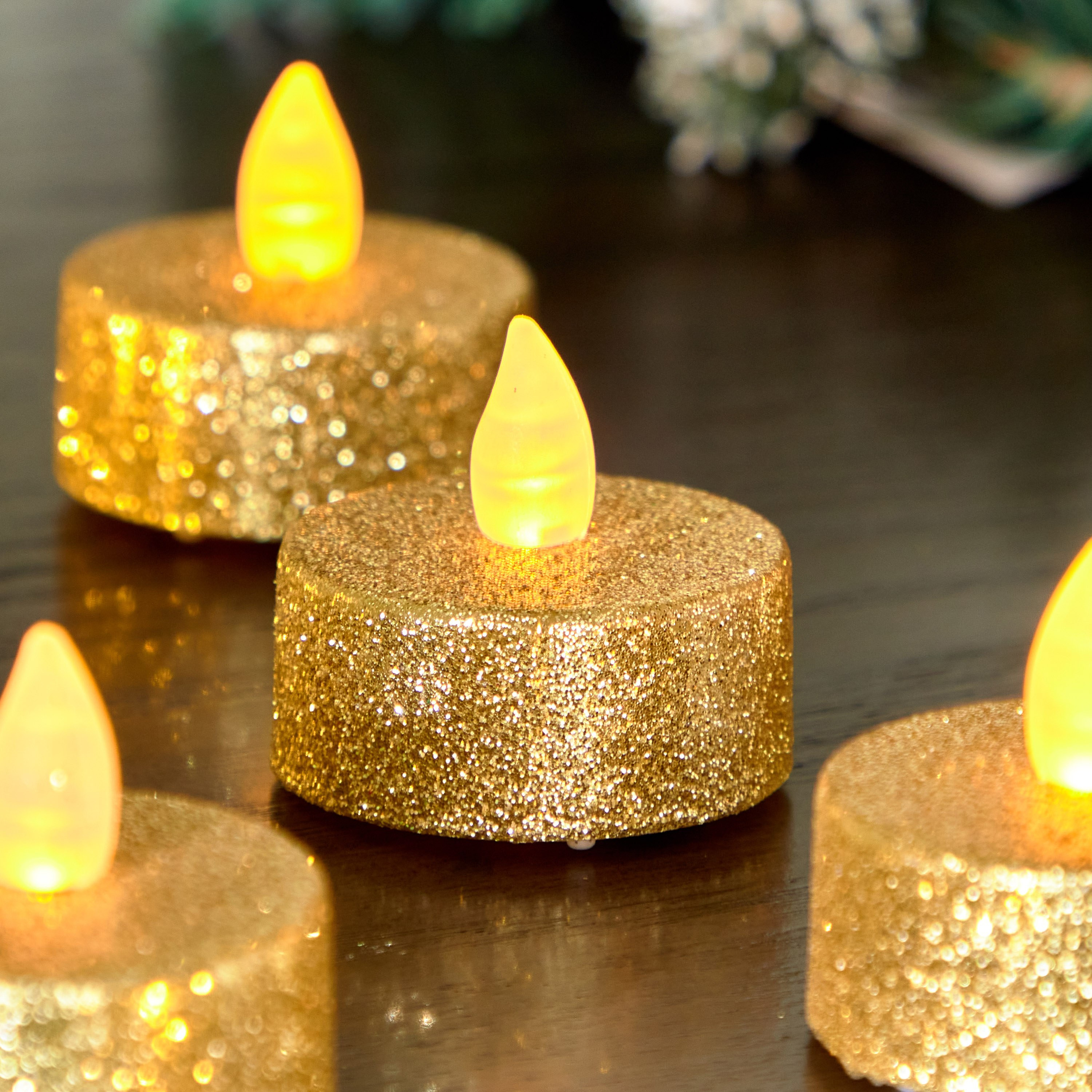 Blovec 6-Piece Glitter Shiny LED Tealight Candle Set - 3.8x3.8x5.5 cm-hbxhomeware-hbxdecorandfurnishings-image-3