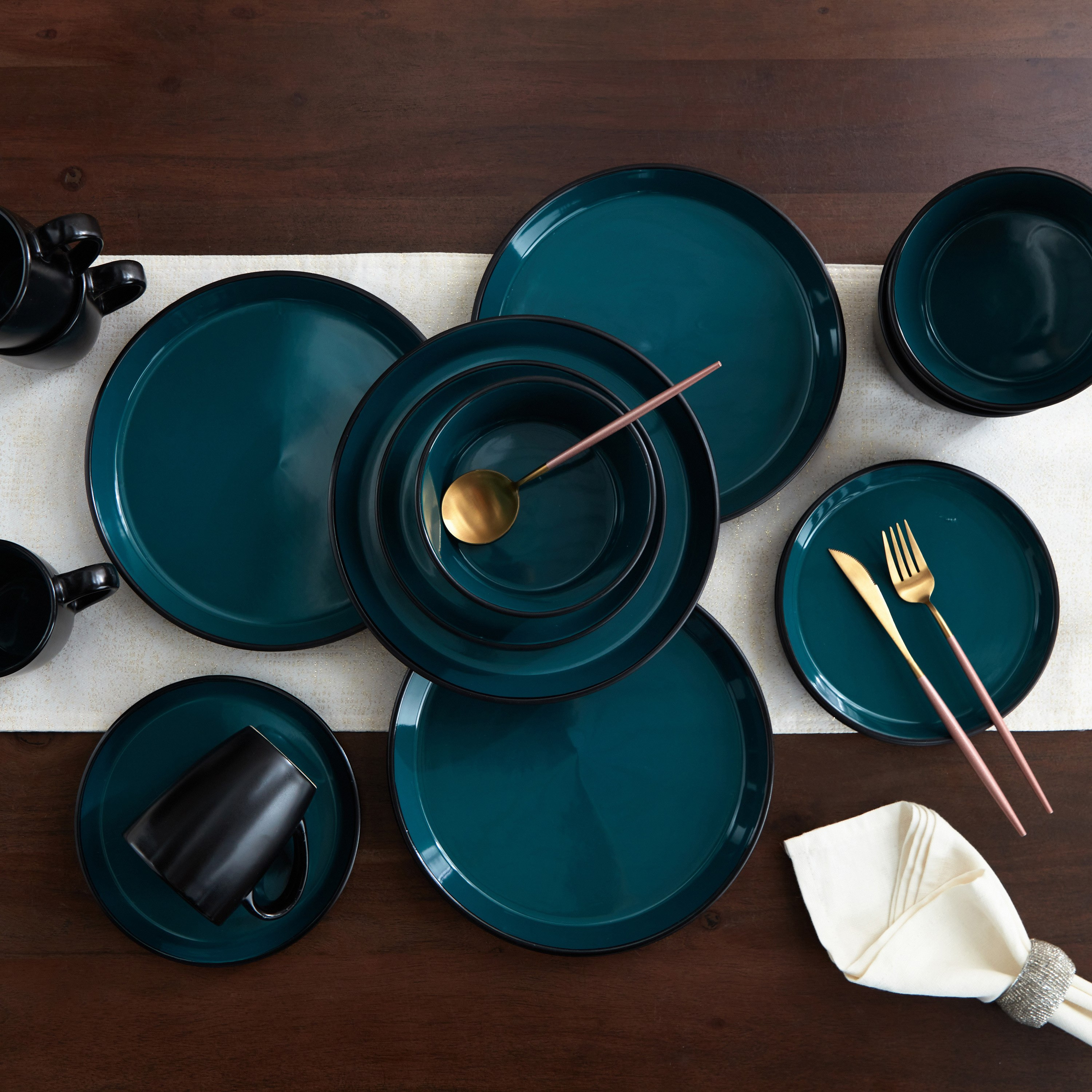 طقم عشاء 16 قطعة من ساج - 4 أشخاص-hbxhomeware-hbxkitchen-image-1