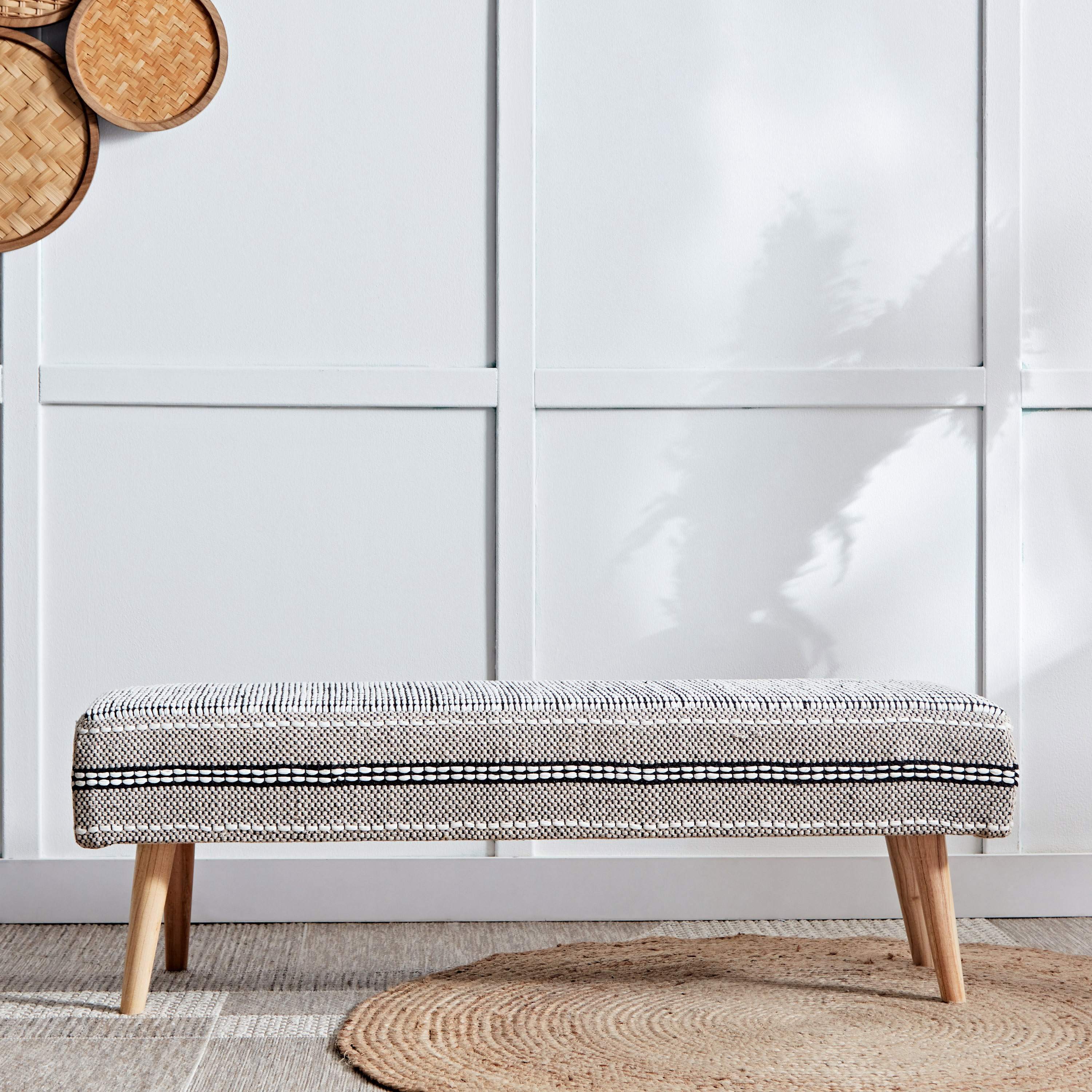 مقعد بنش مصنوع يدويًا من لوم كرافت - 40x40x120 سم-hbxfurniture-sofasandarmchairs-benches-image-2