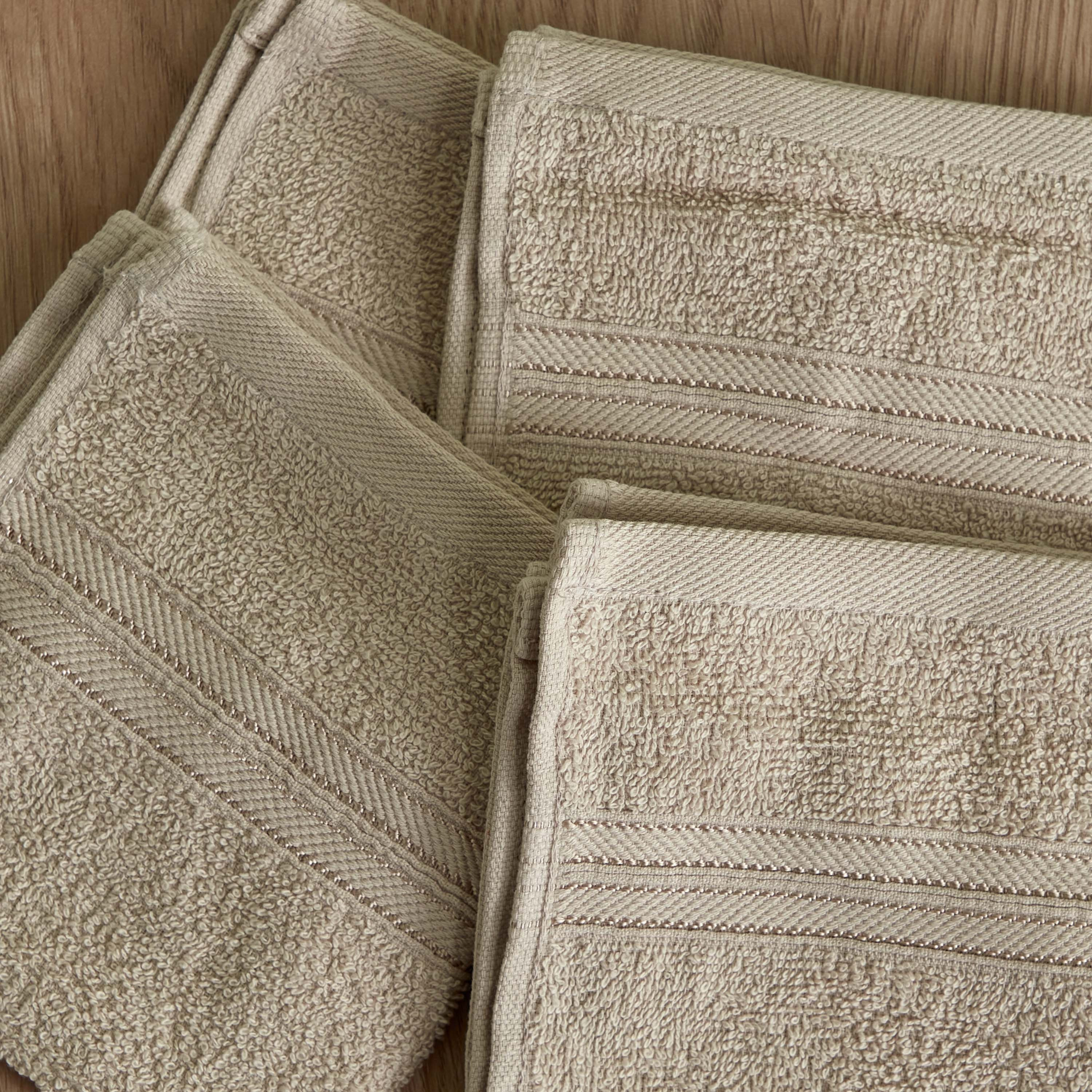 طقم مناشف وجه ممشطة 4 قطع من إسينشال - 30x30 سم-hbxbathroom-bathroomtextiles-image-3