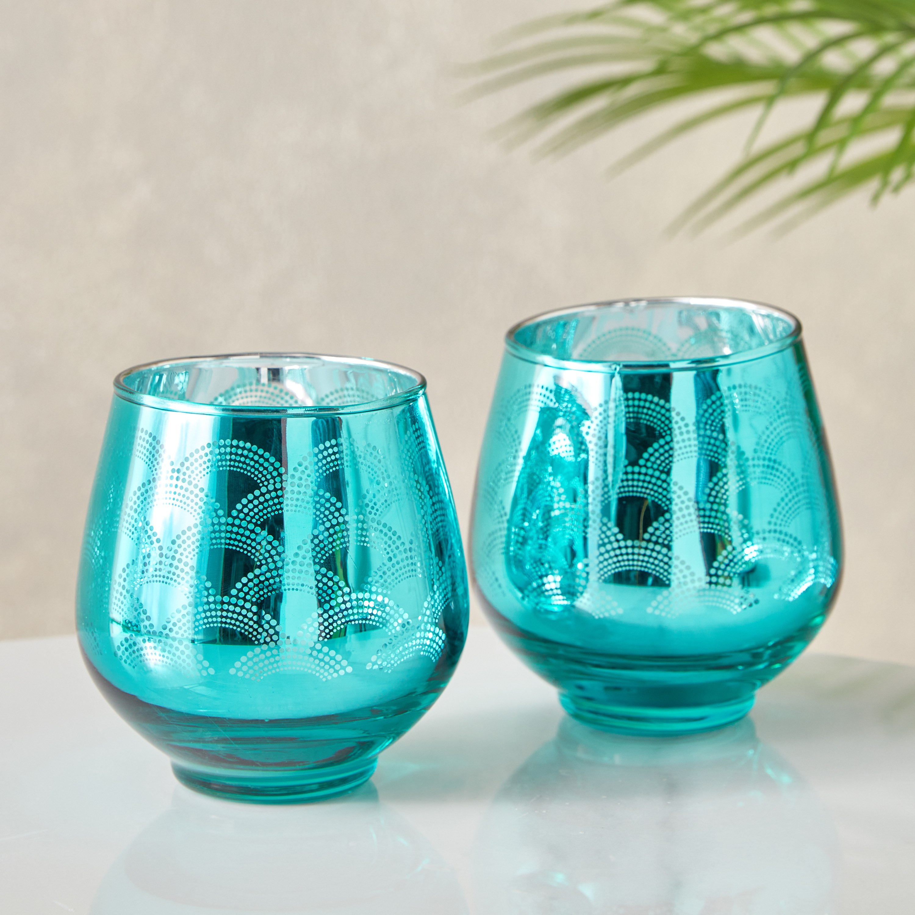 Mreya 2-Piece Glass Candleholder - 9x9.5 cm-hbxlivingroom-decorandaccessories-candleholders-image-2