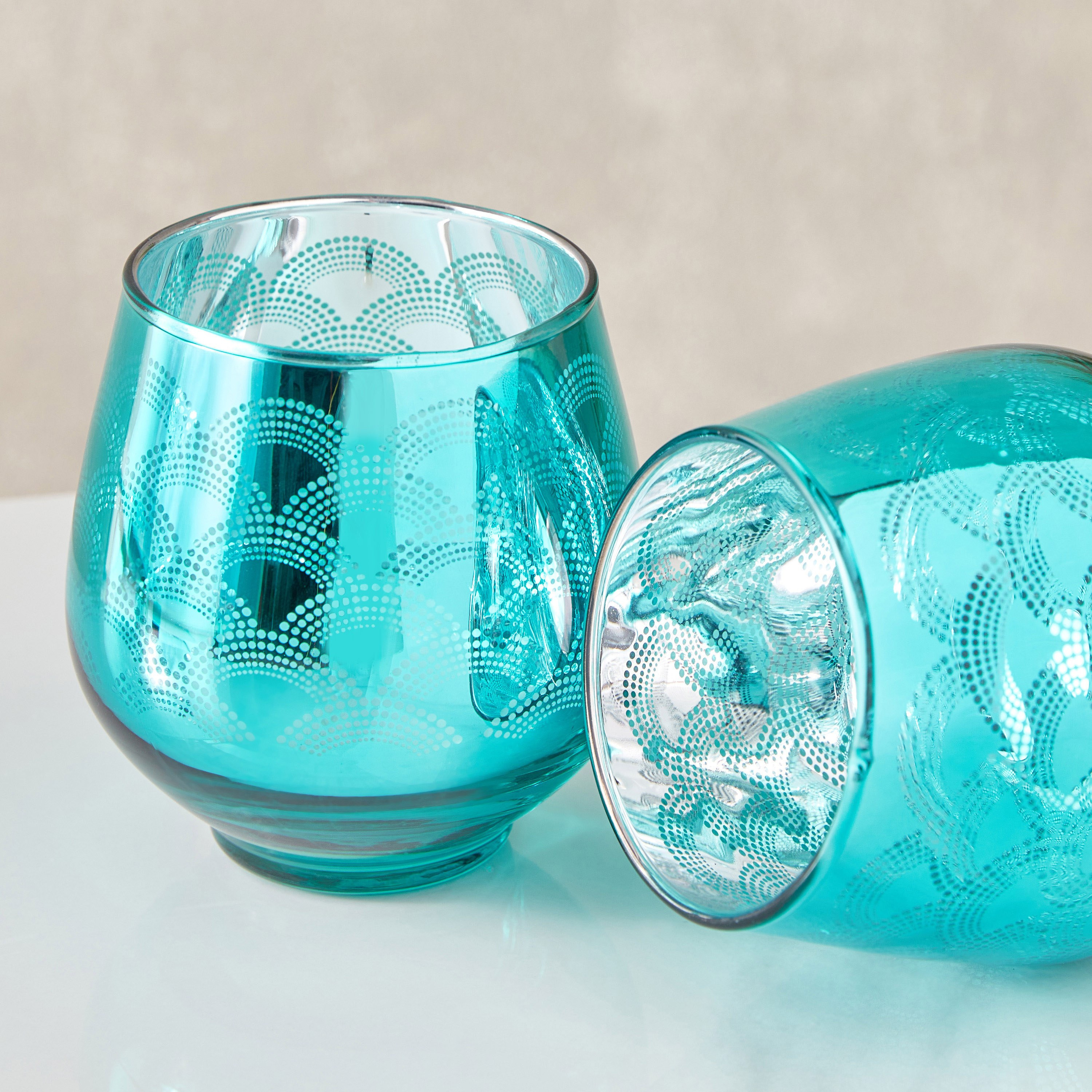 Mreya 2-Piece Glass Candleholder - 9x9.5 cm-hbxlivingroom-decorandaccessories-candleholders-image-3