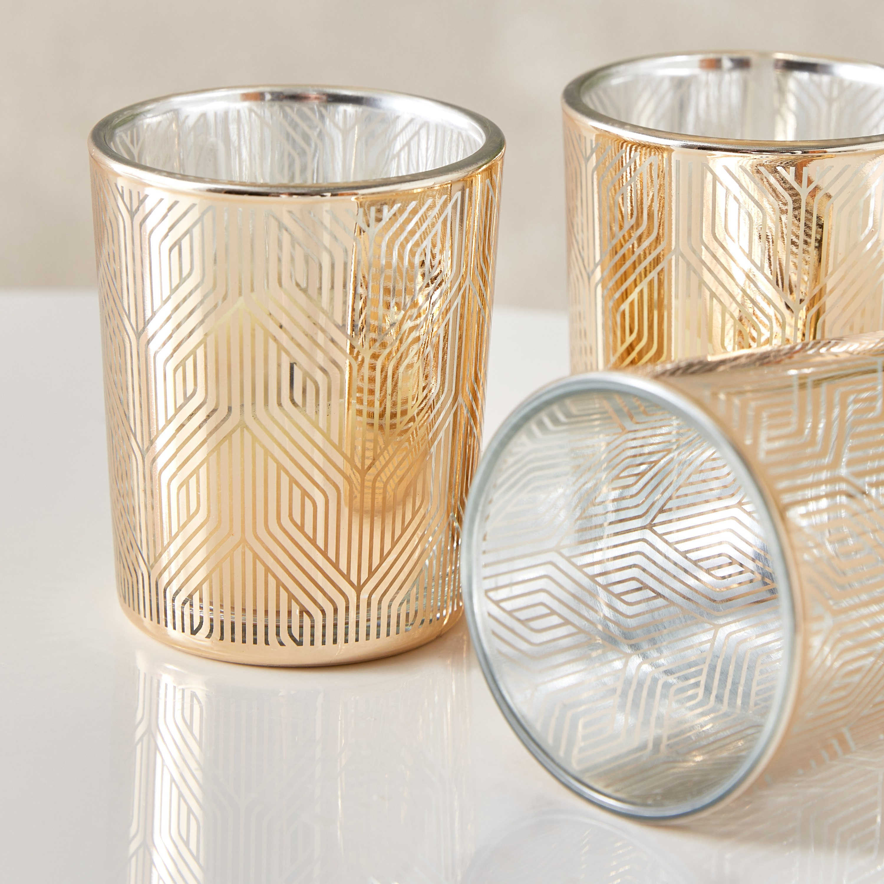 طقم حامل شموع زجاج 3 قطع من مريا - 5.5x6.5 سم-hbxlivingroom-decorandaccessories-candleholders-image-3