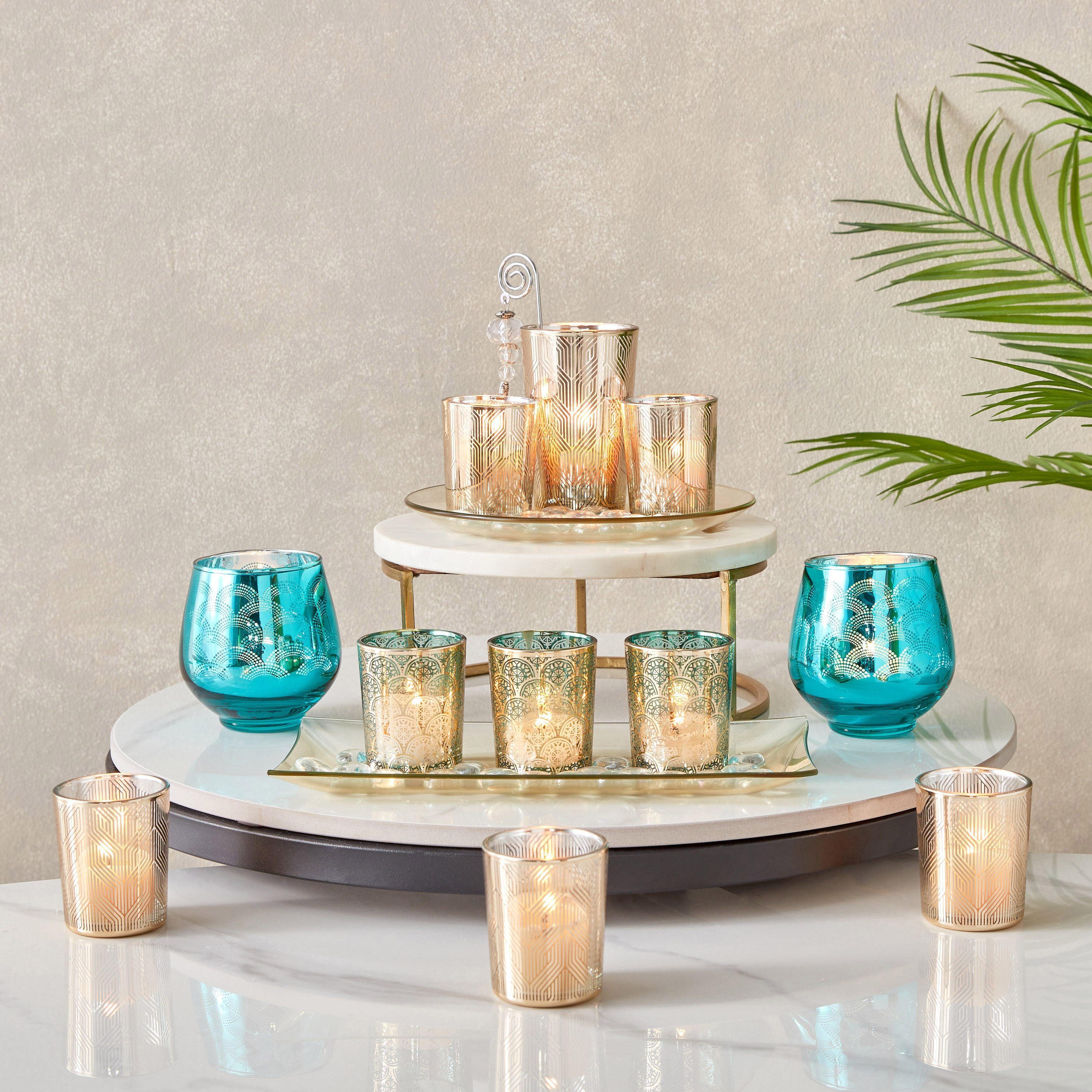 طقم حامل شموع زجاج 3 قطع من مريا - 5.5x6.5 سم-hbxlivingroom-decorandaccessories-candleholders-image-4