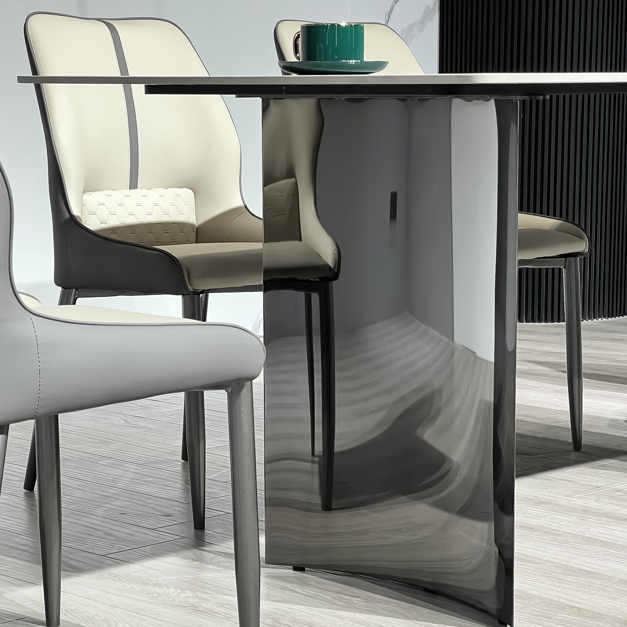 Titanium Sintered Stone Top 6-Seater Dining Table Set-hbxfurniture-diningtablesandsets-diningsets-sixseater-image-13