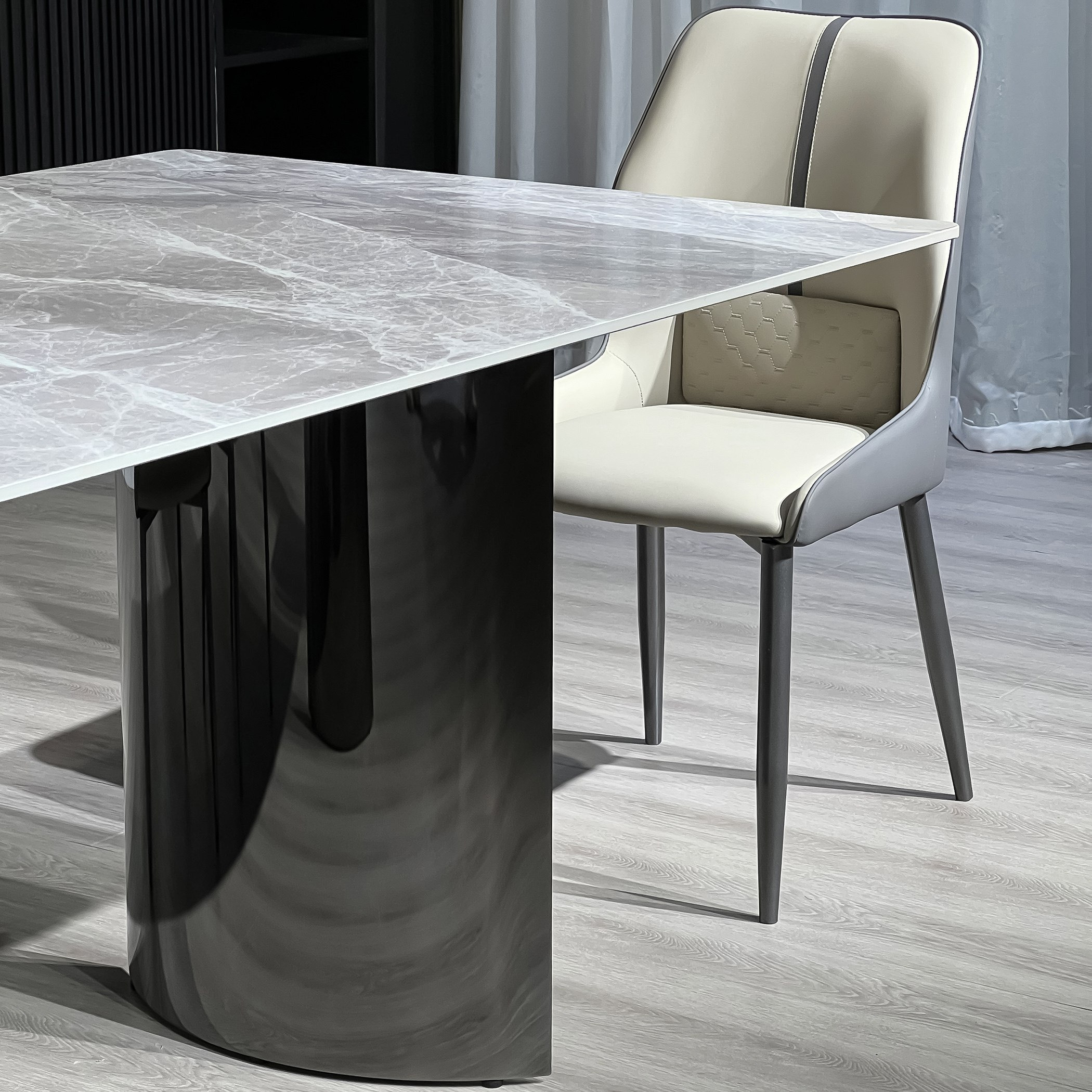 Titanium Sintered Stone Top 6-Seater Dining Table Set-hbxfurniture-diningtablesandsets-diningsets-sixseater-image-10