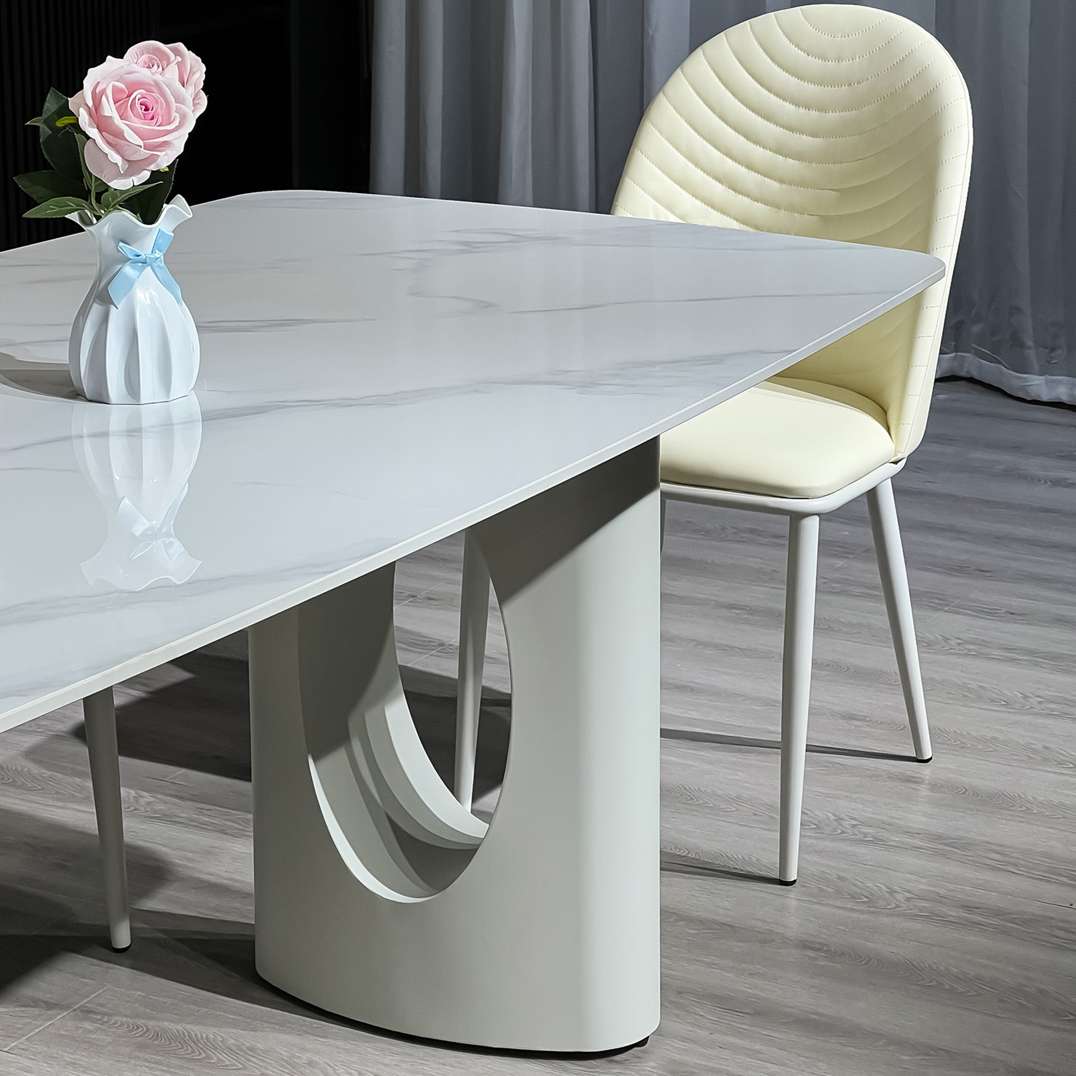 طقم طاولة سفرة من الحجر الملبد بـ6 مقاعد من بولاريس-hbxfurniture-diningtablesandsets-diningsets-sixseater-image-14
