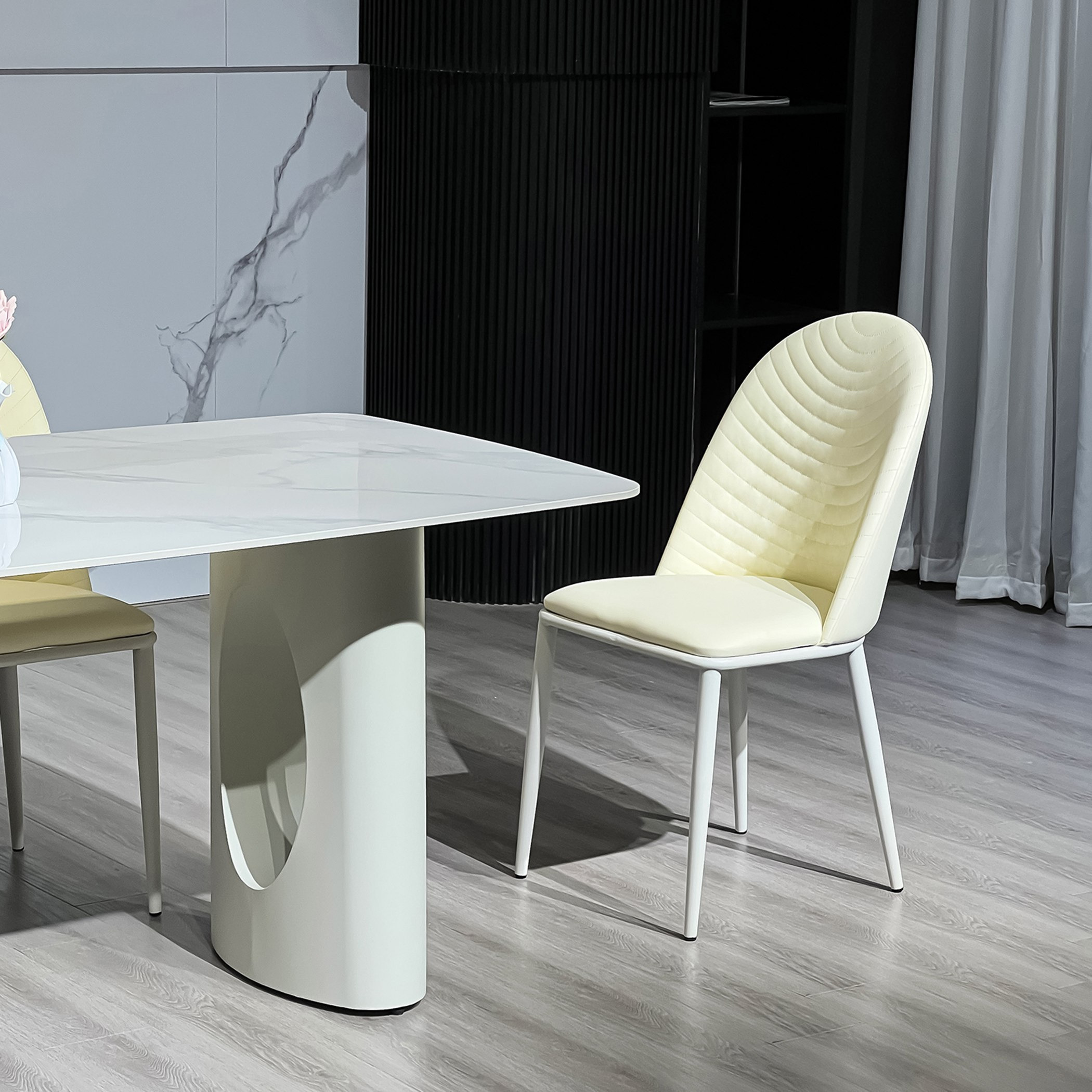 طقم طاولة سفرة من الحجر الملبد بـ6 مقاعد من بولاريس-hbxfurniture-diningtablesandsets-diningsets-sixseater-image-3