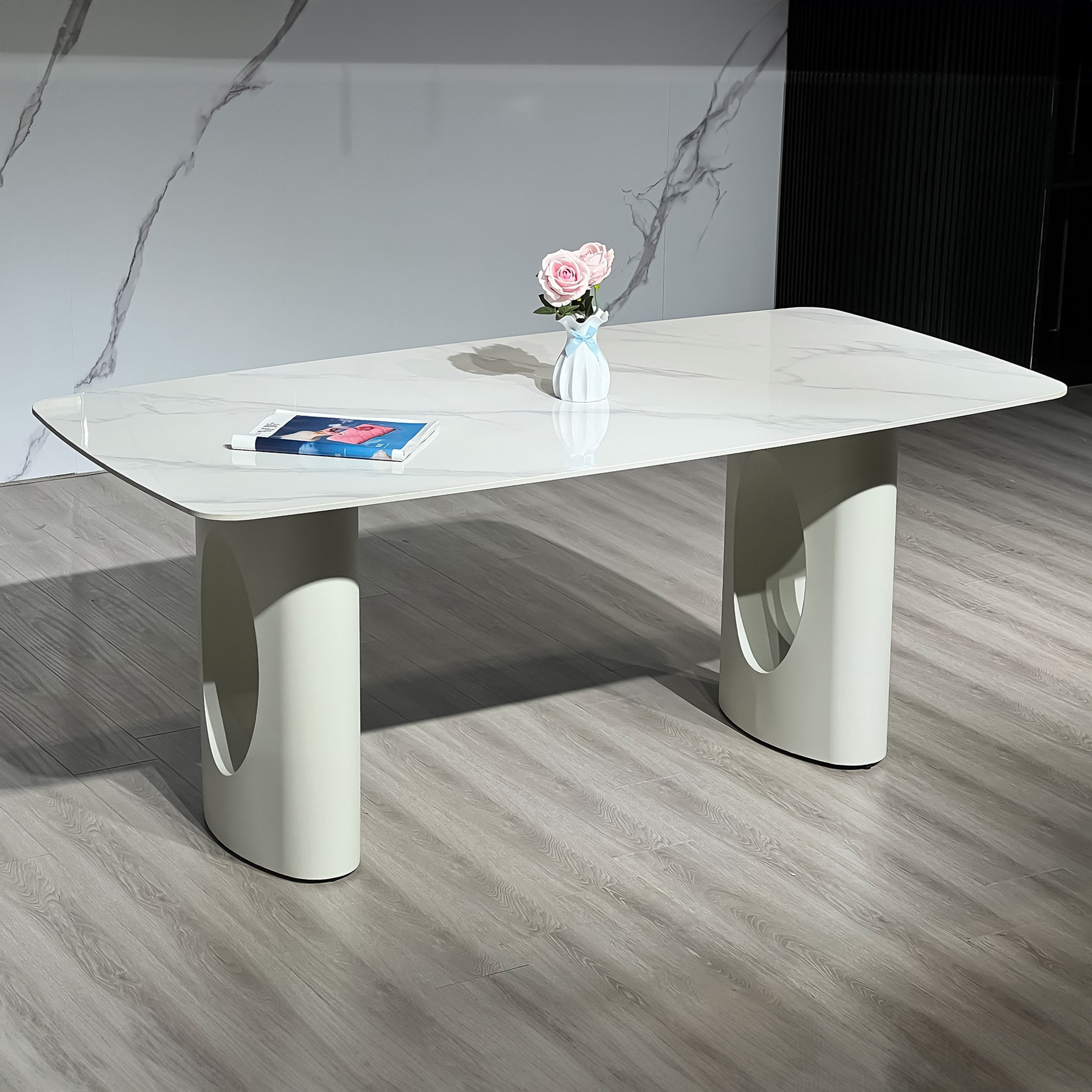 طقم طاولة سفرة من الحجر الملبد بـ6 مقاعد من بولاريس-hbxfurniture-diningtablesandsets-diningsets-sixseater-image-11