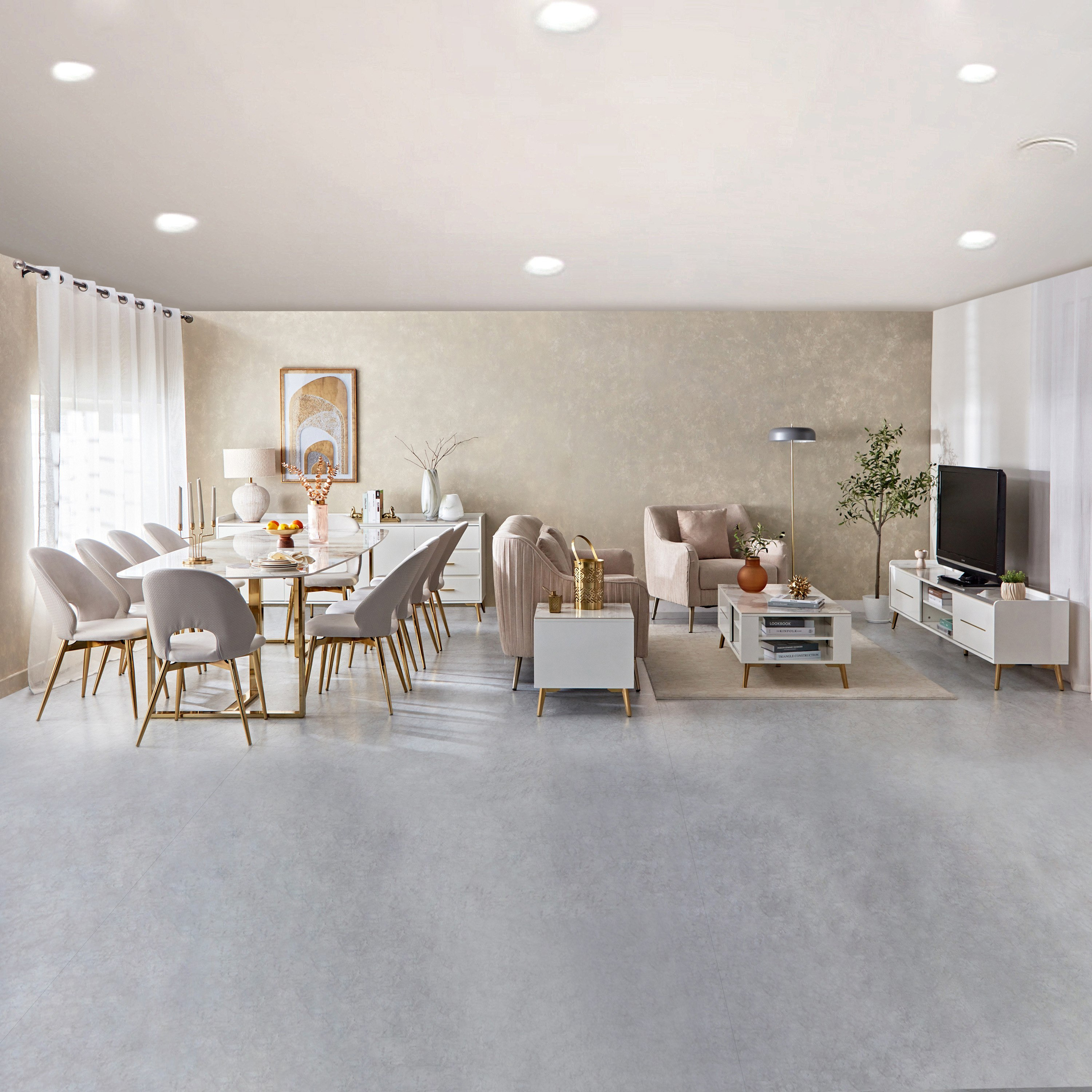 طقم سفرة بـ10 مقاعد وسطح من الحجر الملبد من بيرل-hbxfurniture-diningroom-diningsets-tenseater-image-13