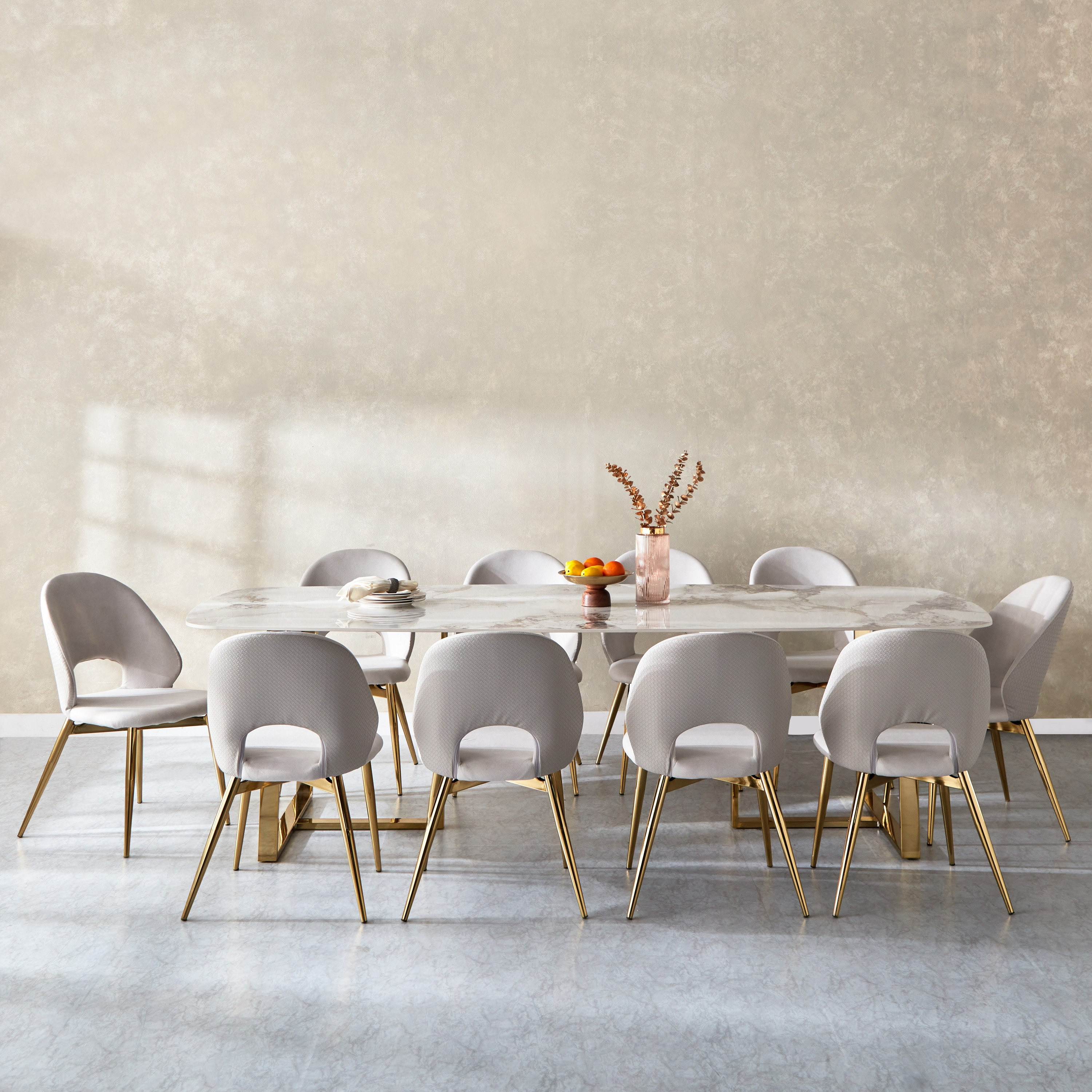 طقم سفرة بـ10 مقاعد وسطح من الحجر الملبد من بيرل-hbxfurniture-diningroom-diningsets-tenseater-image-2