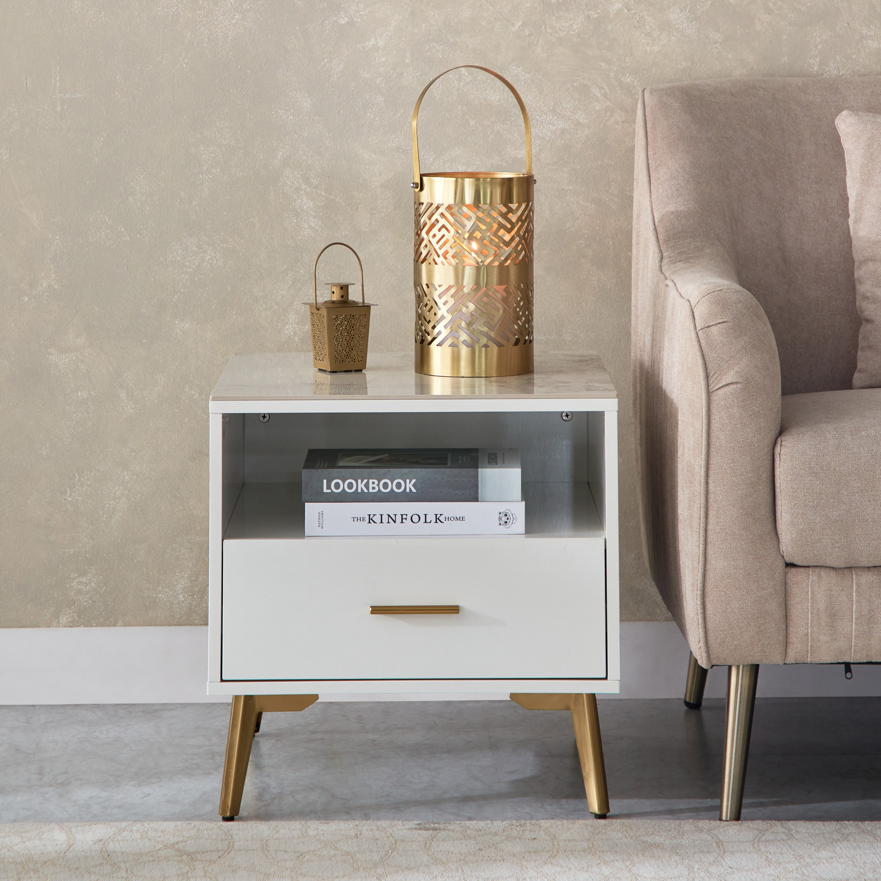 طاولة جانبية بسطح من الحجر الملبد من بيرل-hbxfurniture-livingroom-endtables-image-2