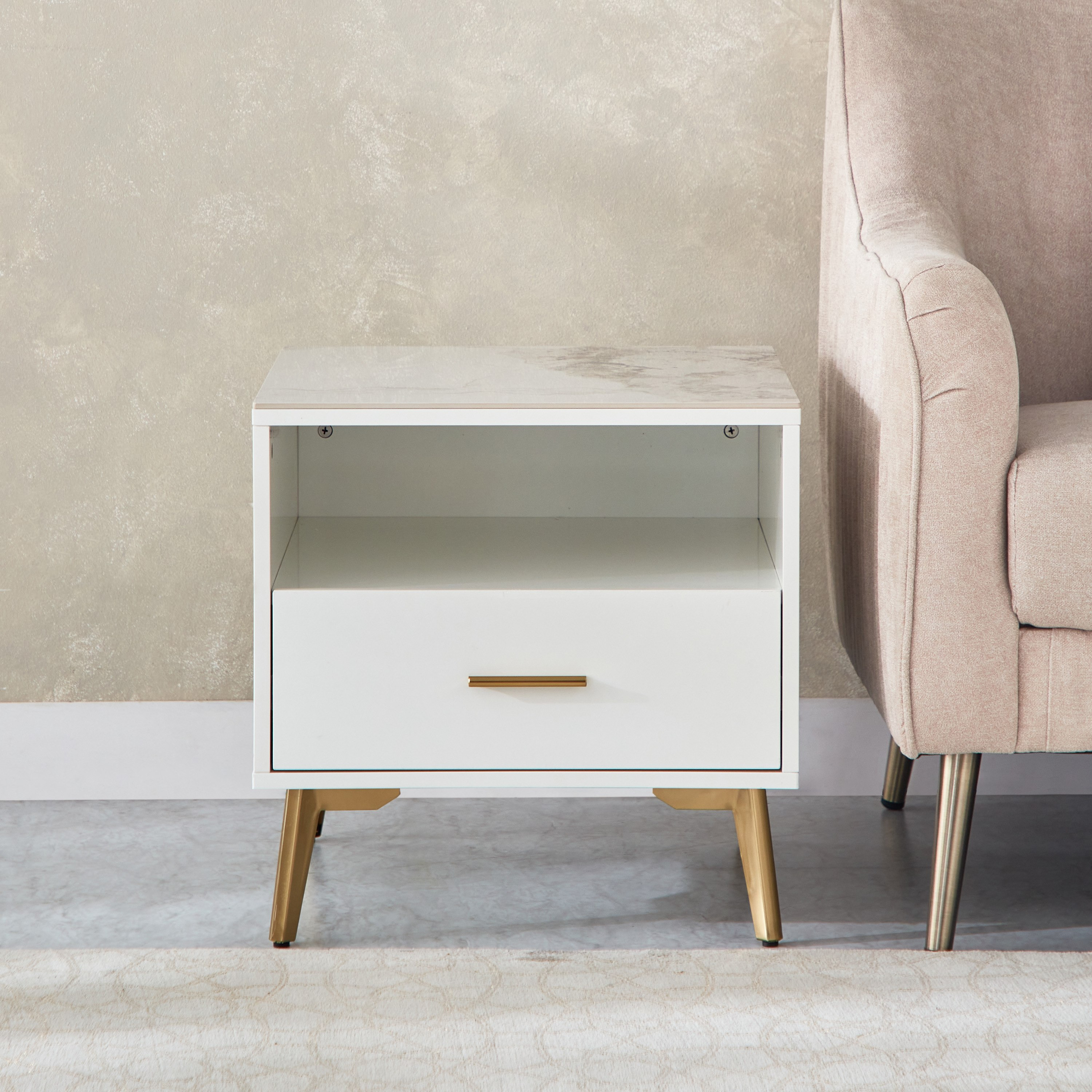 طاولة جانبية بسطح من الحجر الملبد من بيرل-hbxfurniture-livingroom-endtables-image-3