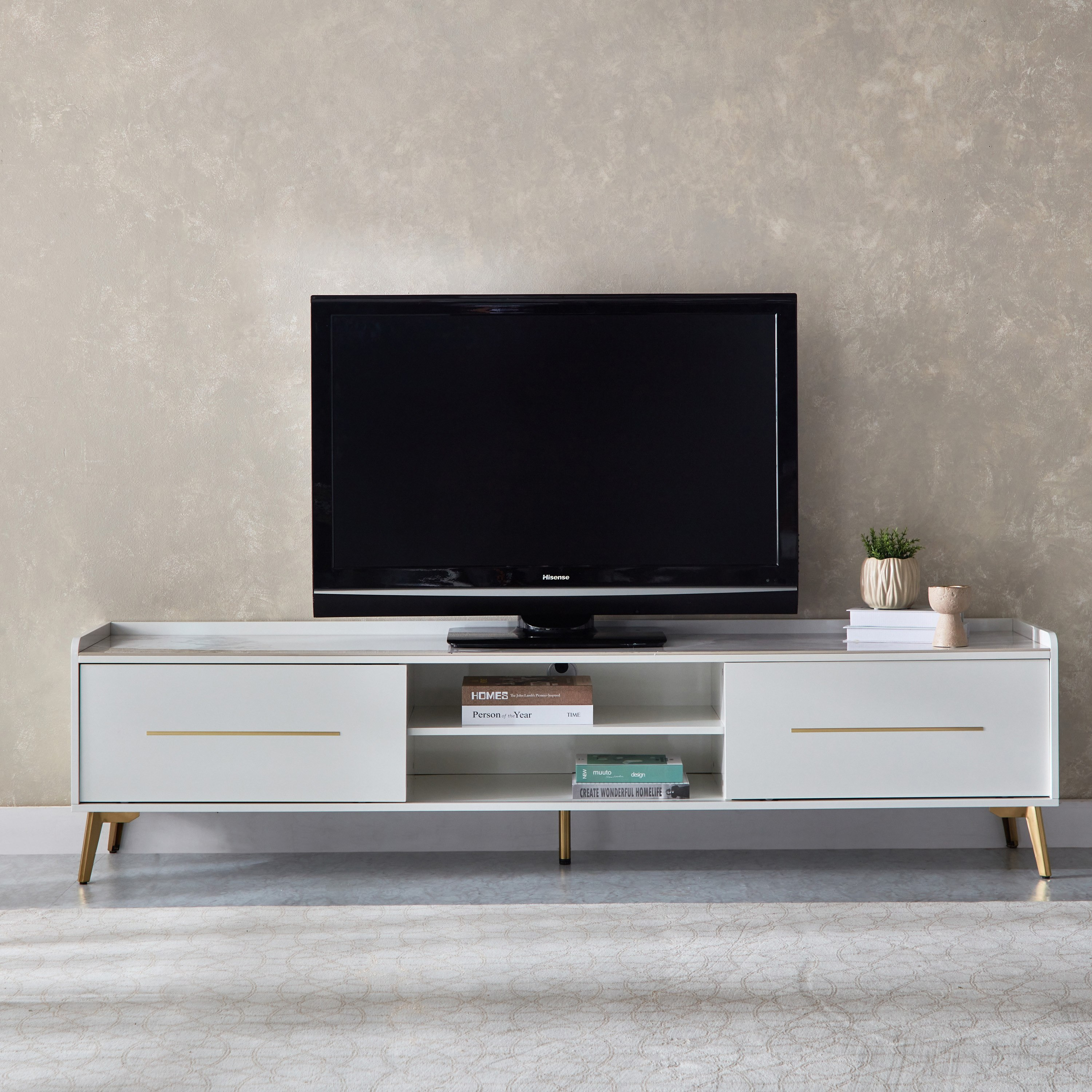Pearl 2 Metre Sintered Stone TV Unit for TVs up to 80 inches-hbxlivingroom-mediaunitsandstorage-tvunits-image-2